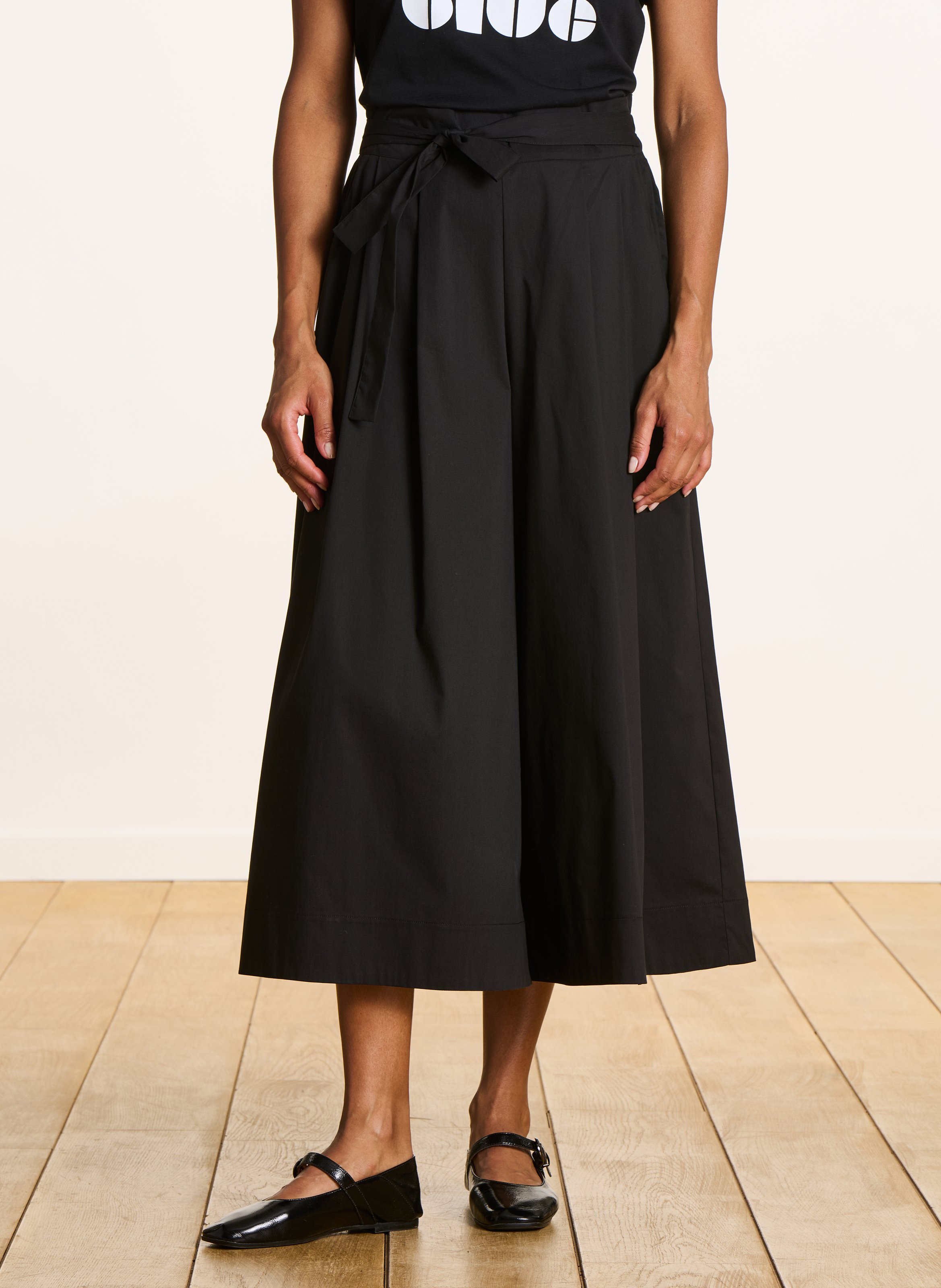 Wijde broek van katoenmix LA FEE MARABOUTEE Zwart
