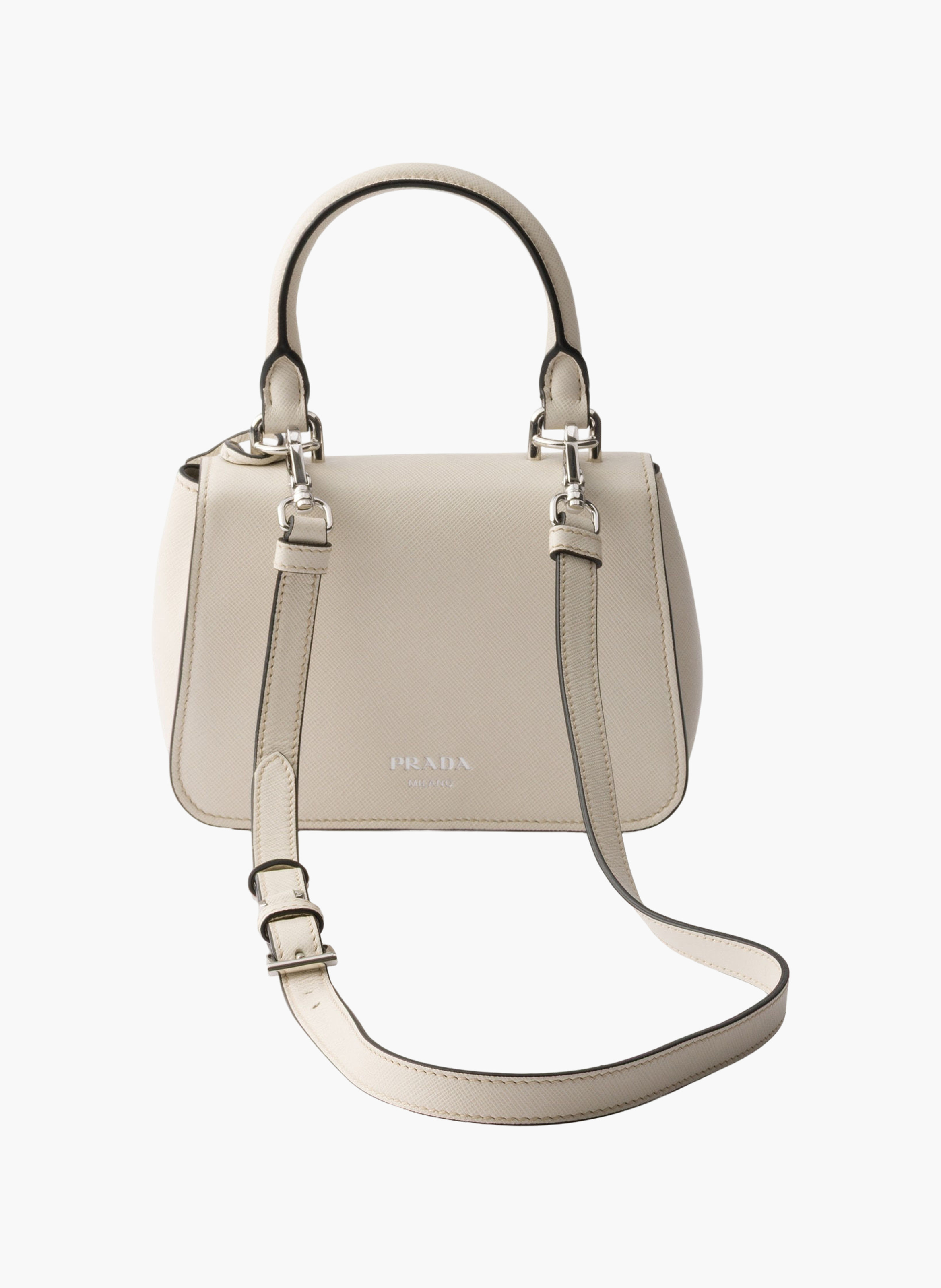 Mini sac prada avoir en cuir saffiano PRADA Beige