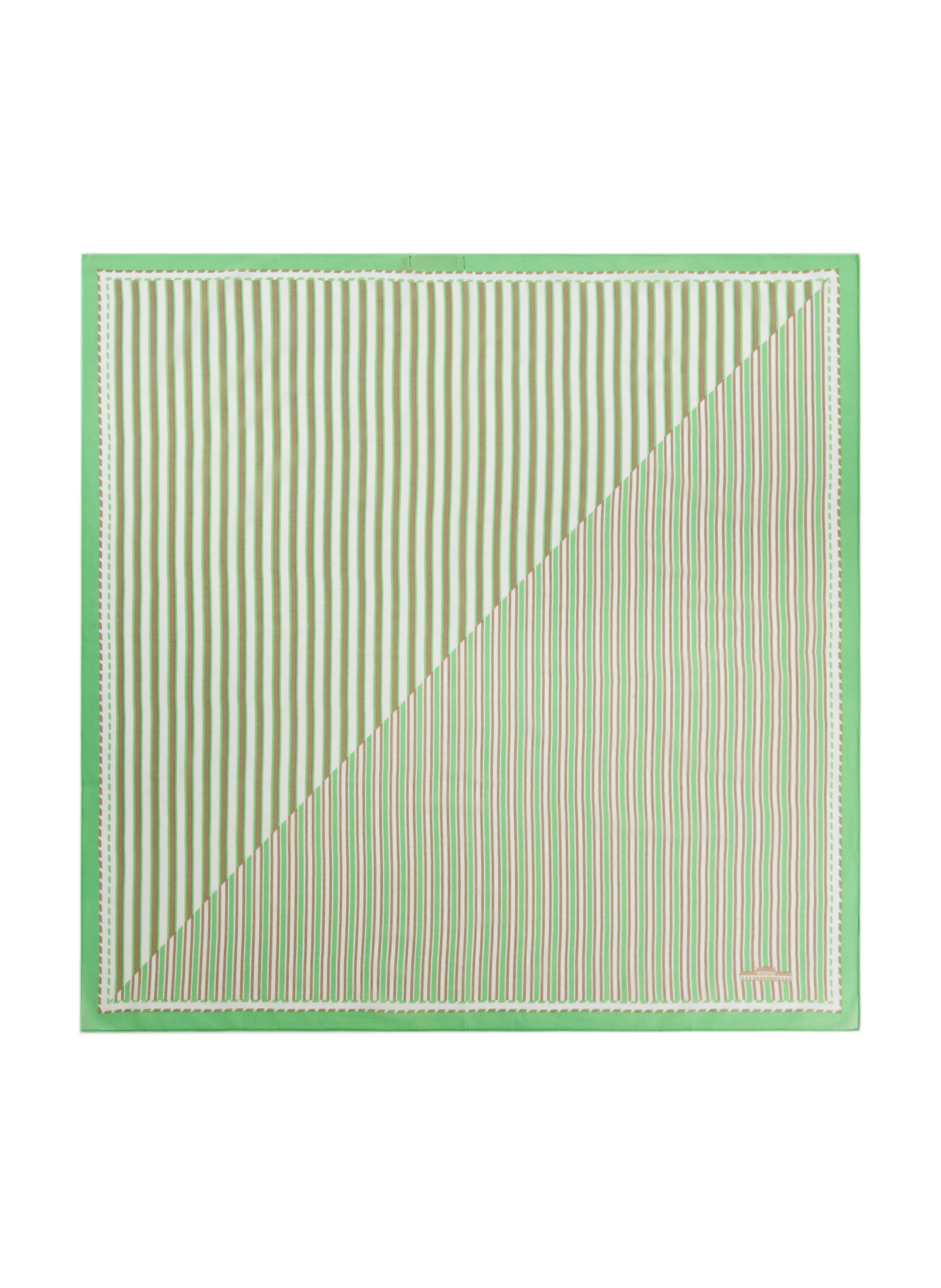 MOISMONT Printed cotton square scarf Green