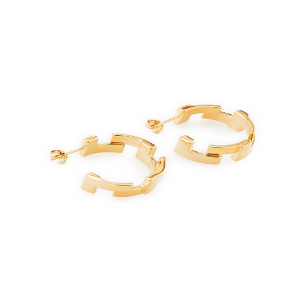 Lancel Neo Carré L Hoop Earrings In Gold