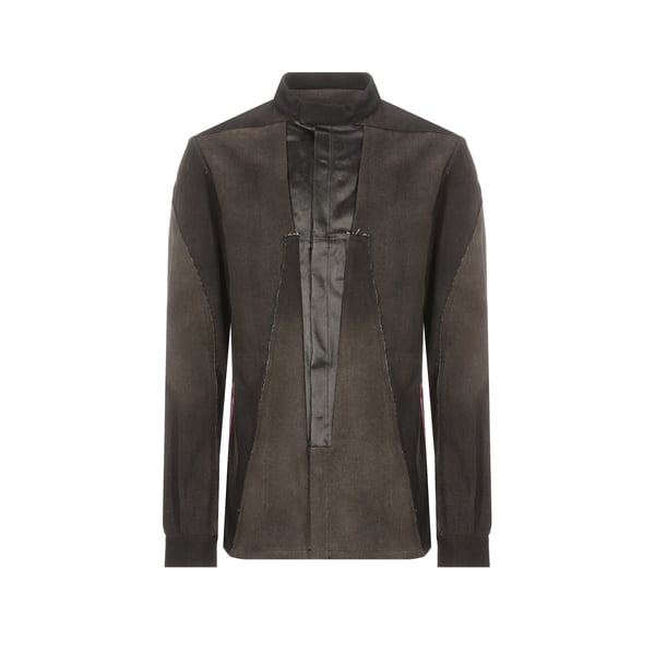 Veste en jean avec empiècements métallisés