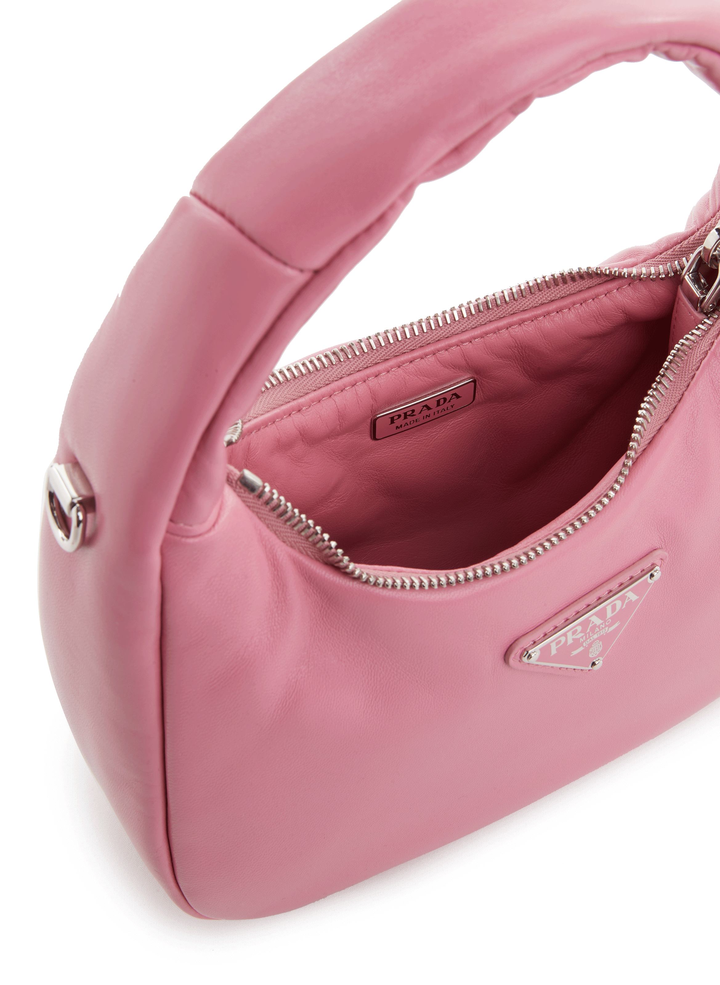 Leather handbag  PRADA Pink