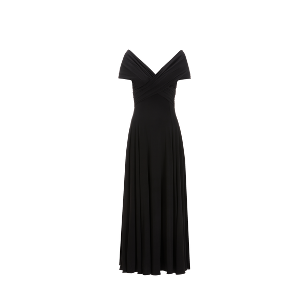 Khaite Draped Maxi Dress In Black