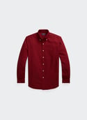 Bleached denim Shirt  Dark red