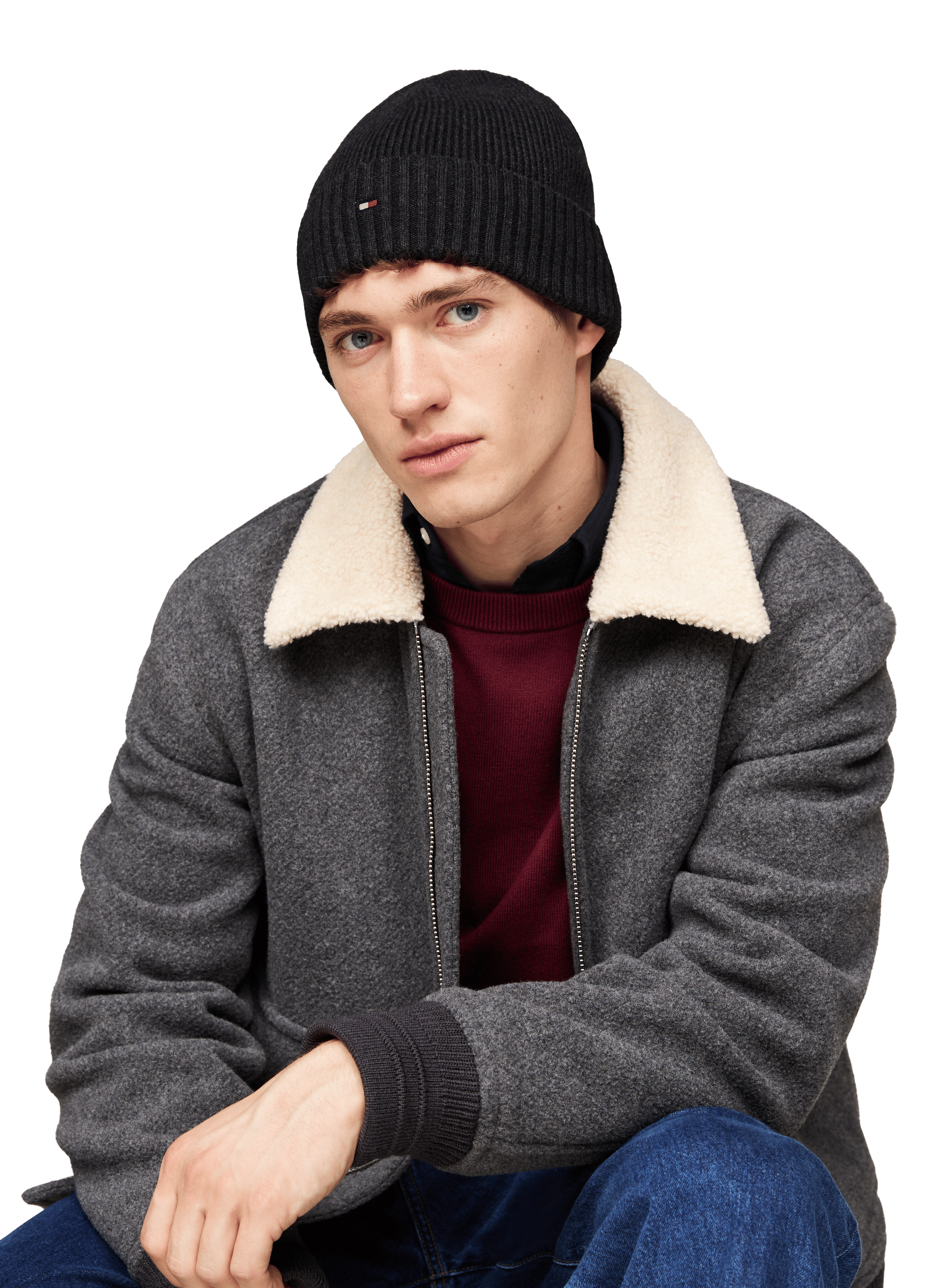 Cotton beanie | Grey TOMMY HILFIGER Men
