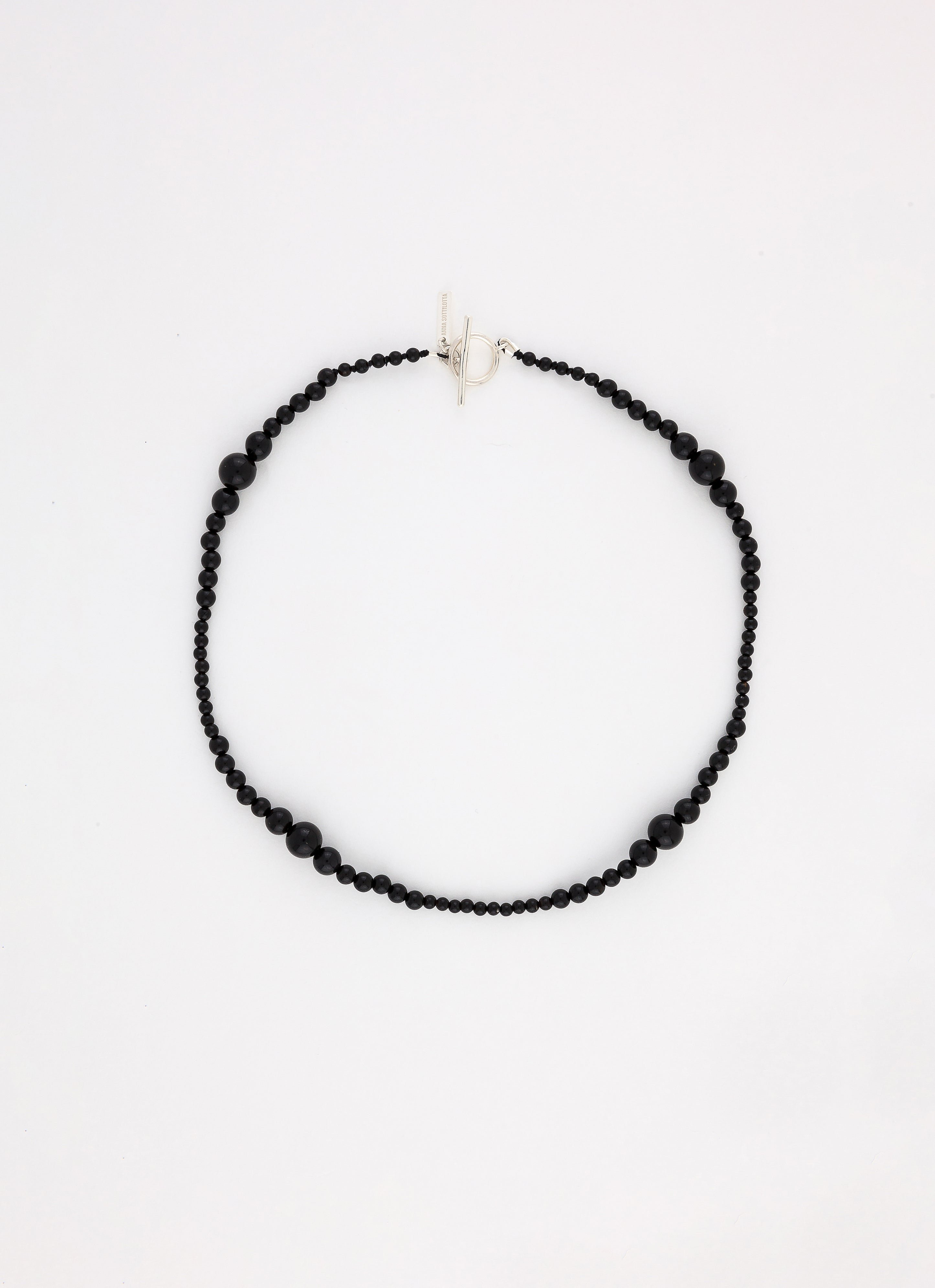 Collier perlé swell onyx noir argent 925 ANNA SOTTILOTTA Noir
