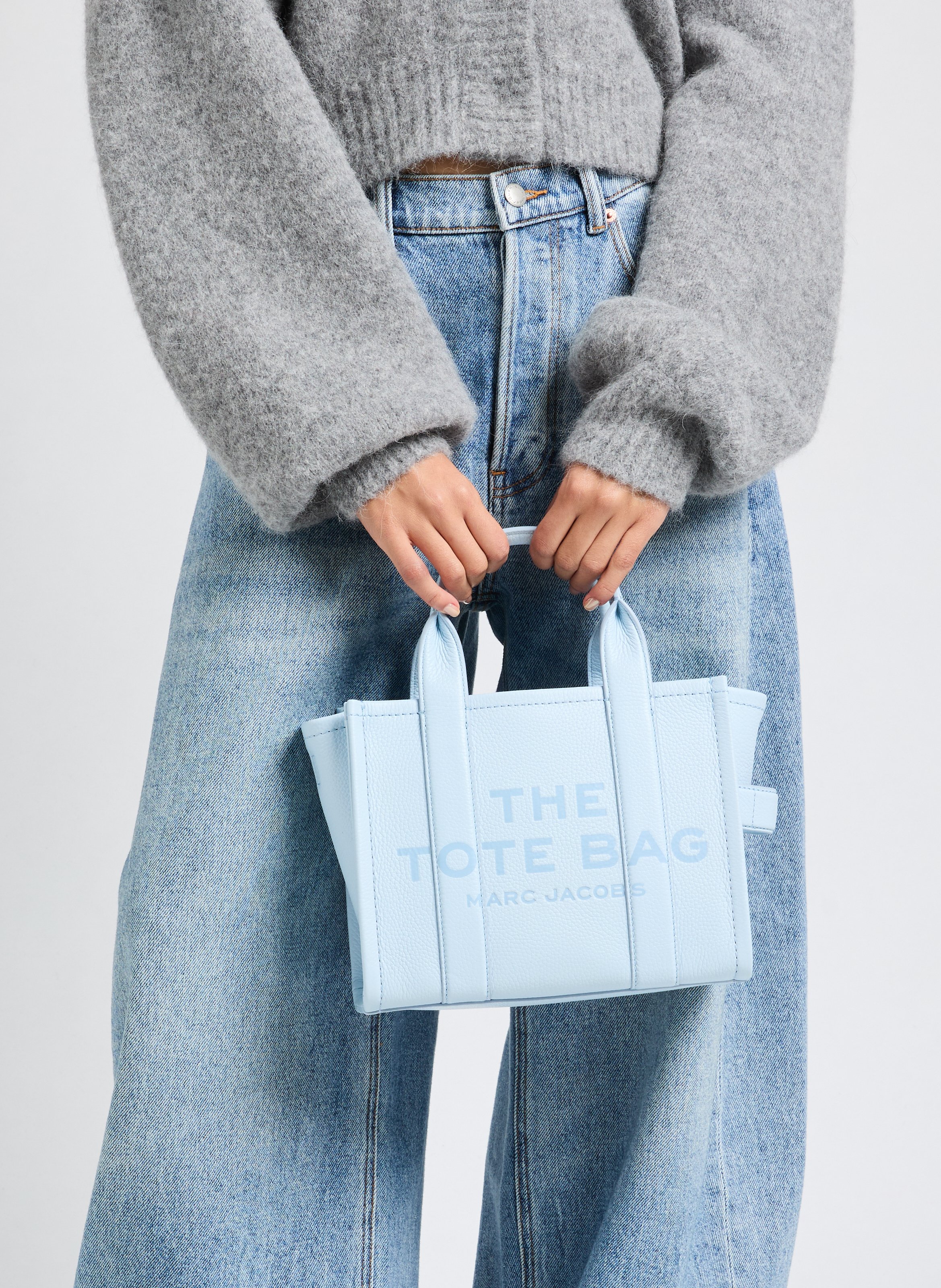 The Leather Mini Tote Bag MARC JACOBS Blue