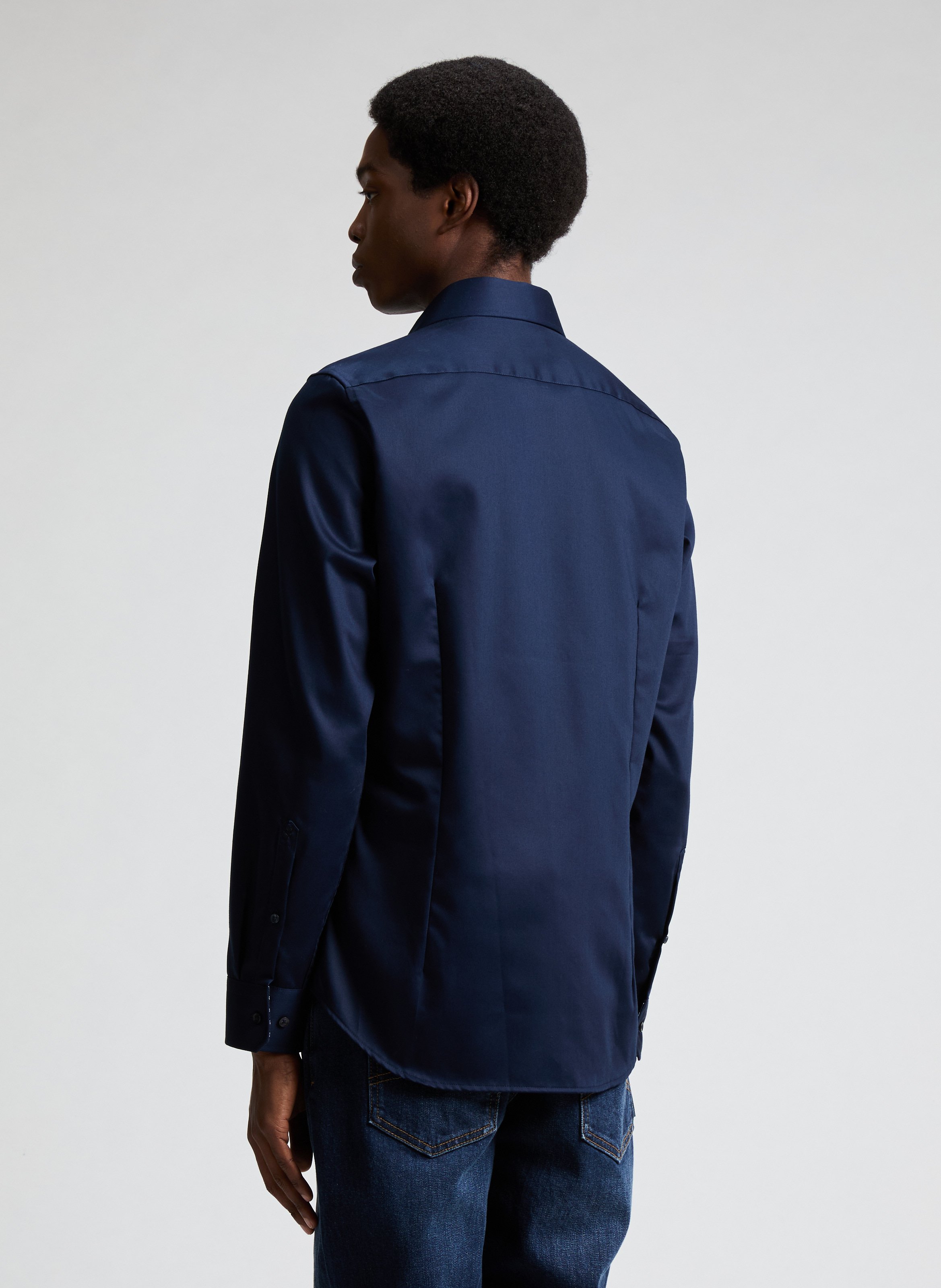 Chemise slim en coton SEIDENSTICKER Bleu