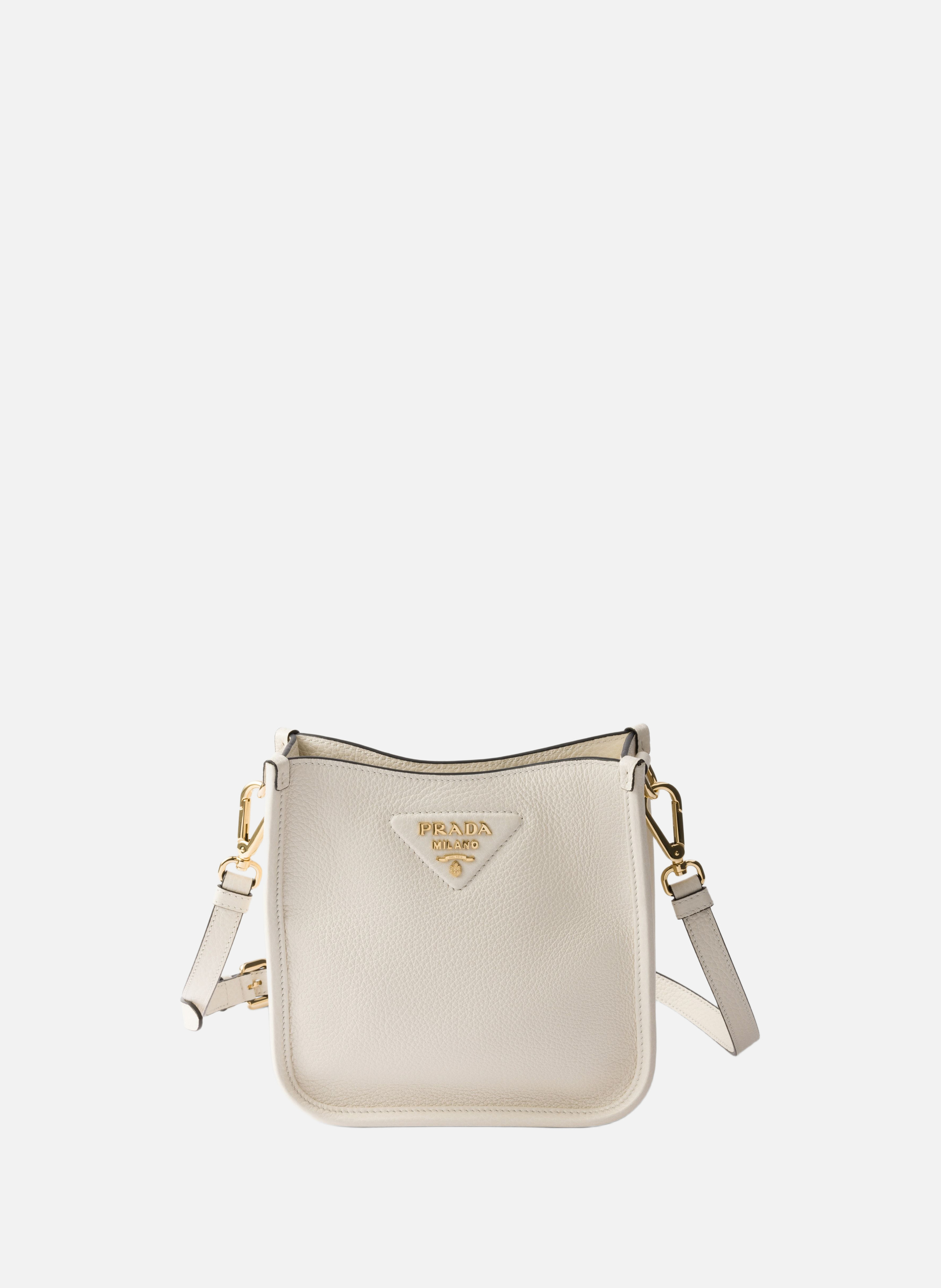 Mini sac porté épaule en cuir PRADA Blanc
