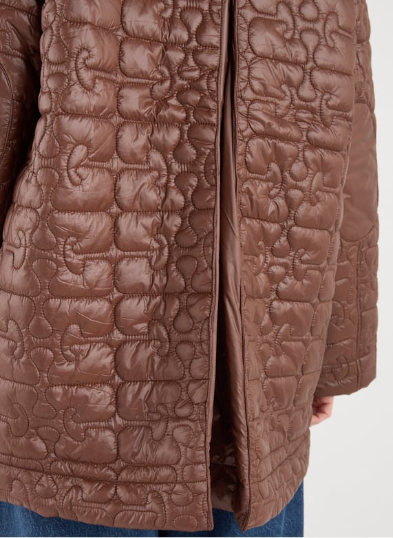 Veste longue matelassée  | Marron by GANNI Veste longue matelassée  Marron