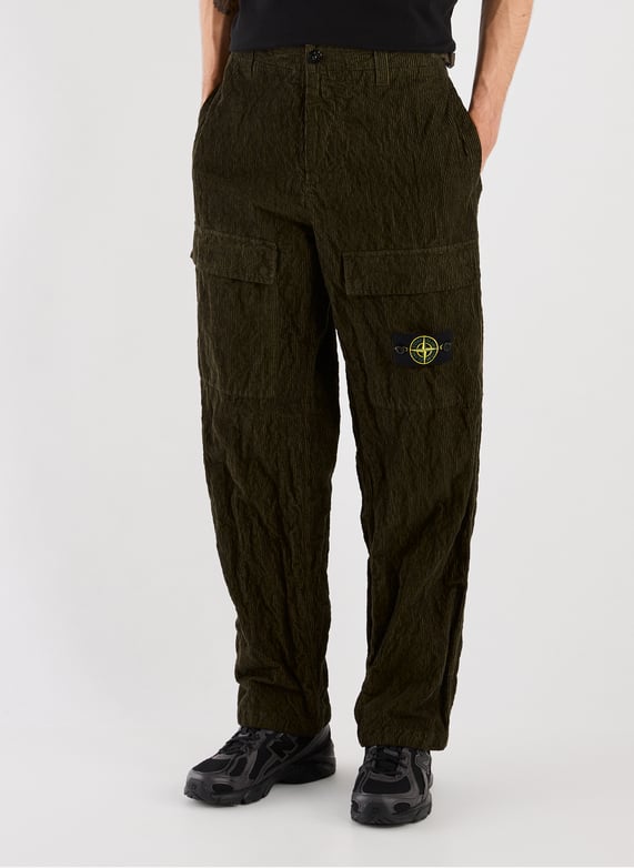 Pantalon cargo en coton mélangé | Vert by STONE ISLAND Pantalon cargo en coton mélangé Vert