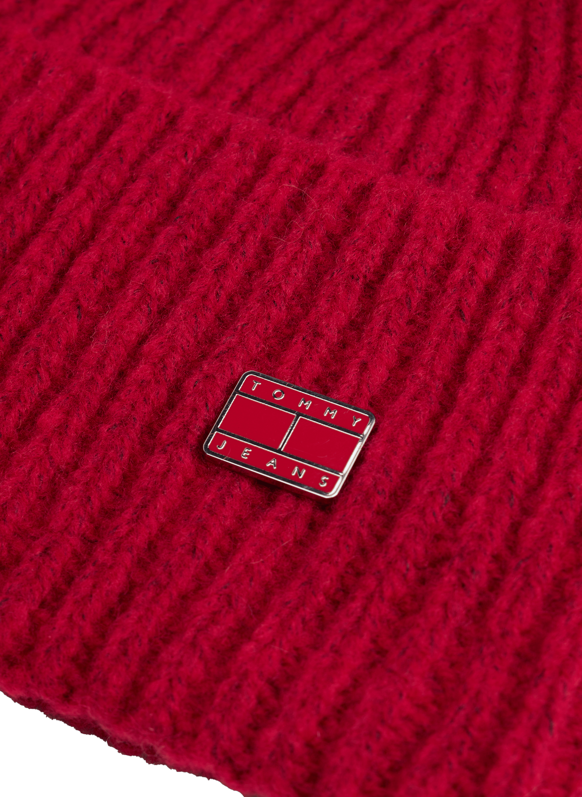 Wool blend knitted hat TOMMY HILFIGER Red
