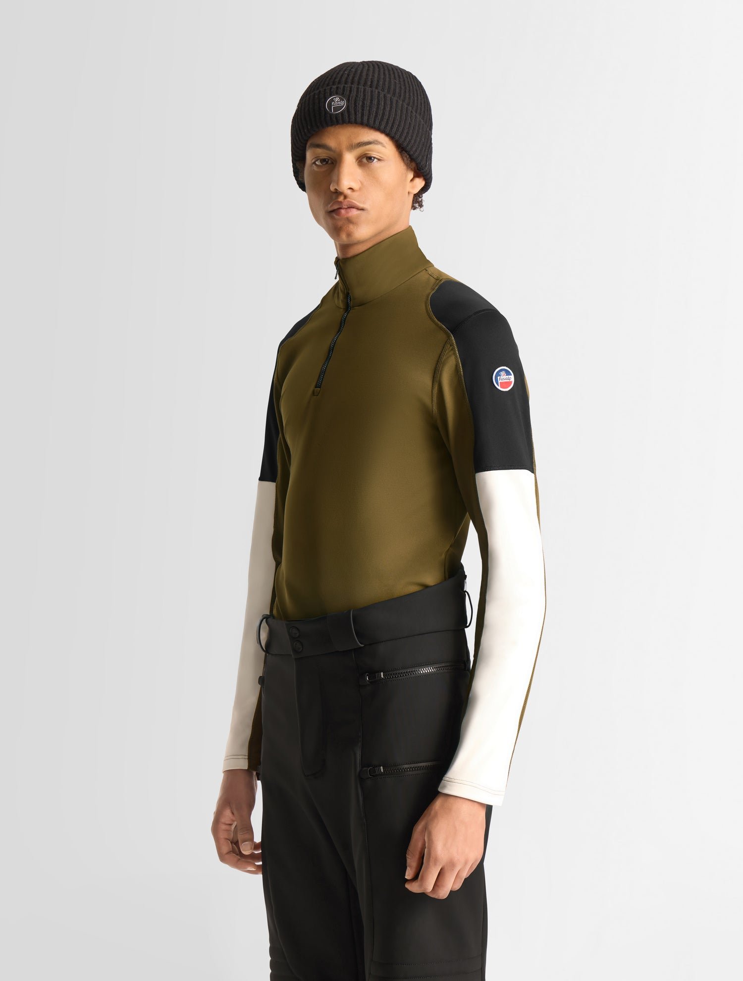 Sous pull de ski pravio col montant  coupe regular Marron