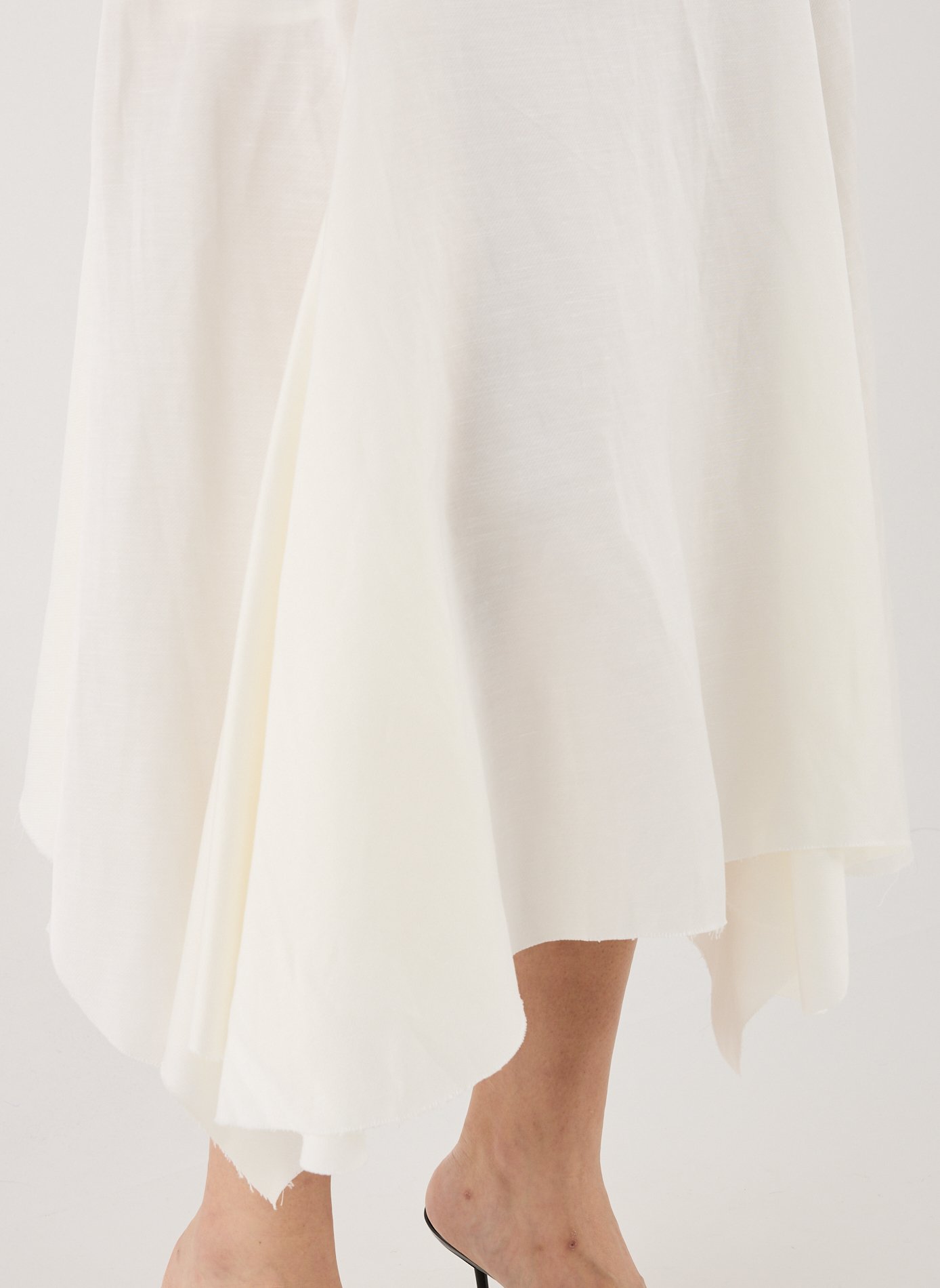 Asymmetric skirt in blended linen MARQUES ALMEIDA White