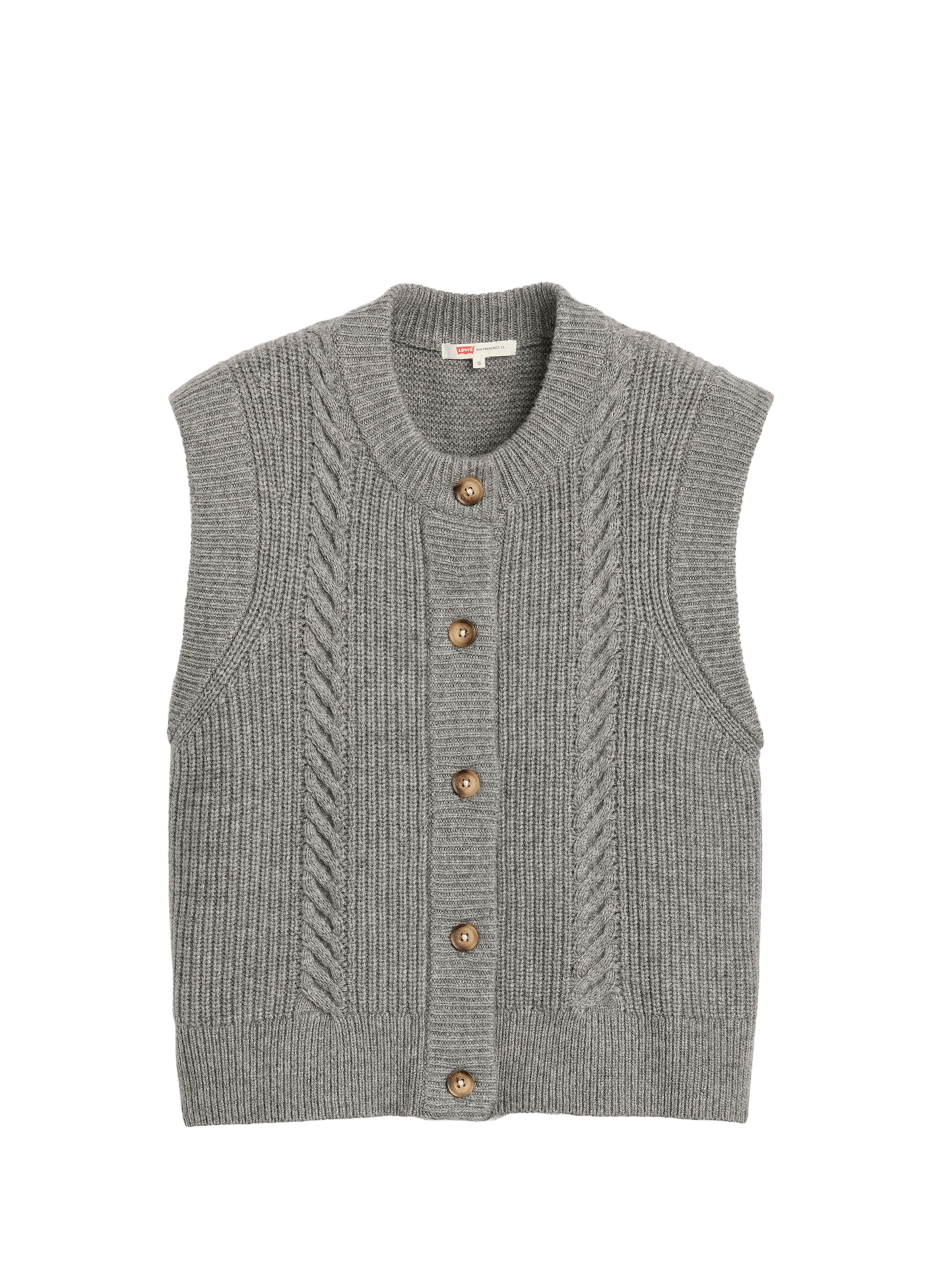 Sleeveless wool and cotton blend vest LEVI'S Beige