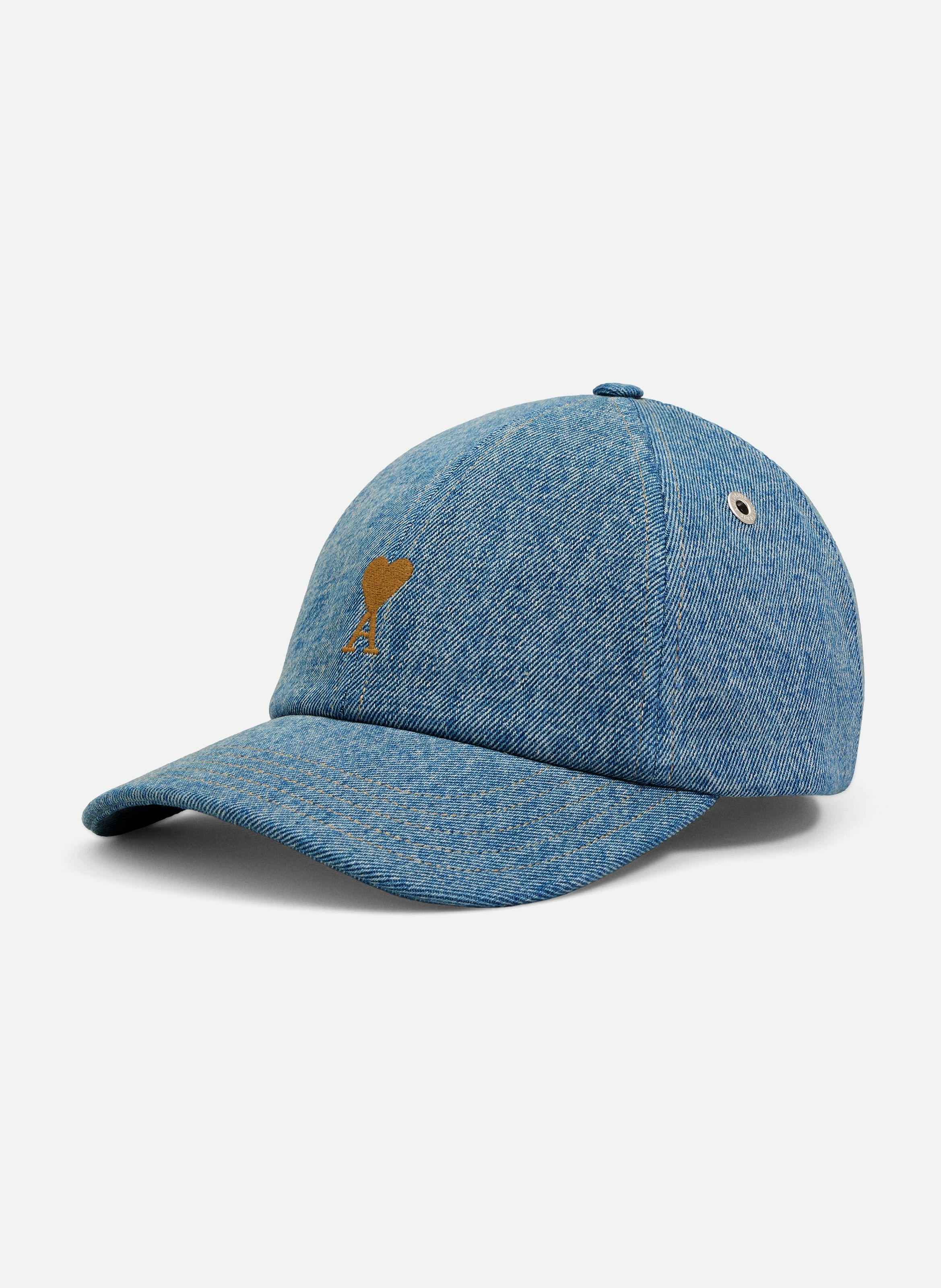 Casquette broderie ami de coeur en coton unisexe AMI PARIS Bleu