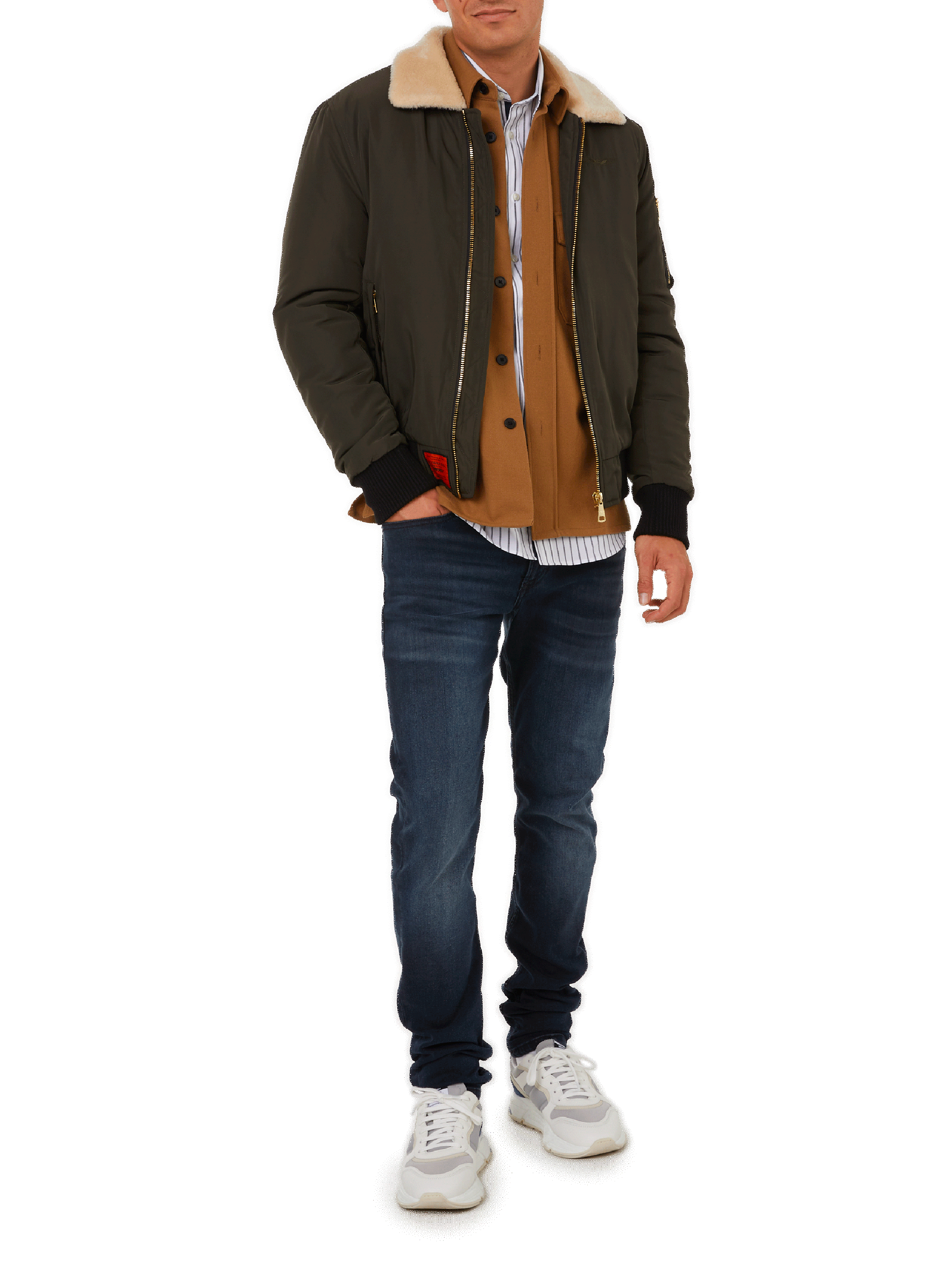 Bomber à col fourré BOMBERS ORIGINAL Kaki