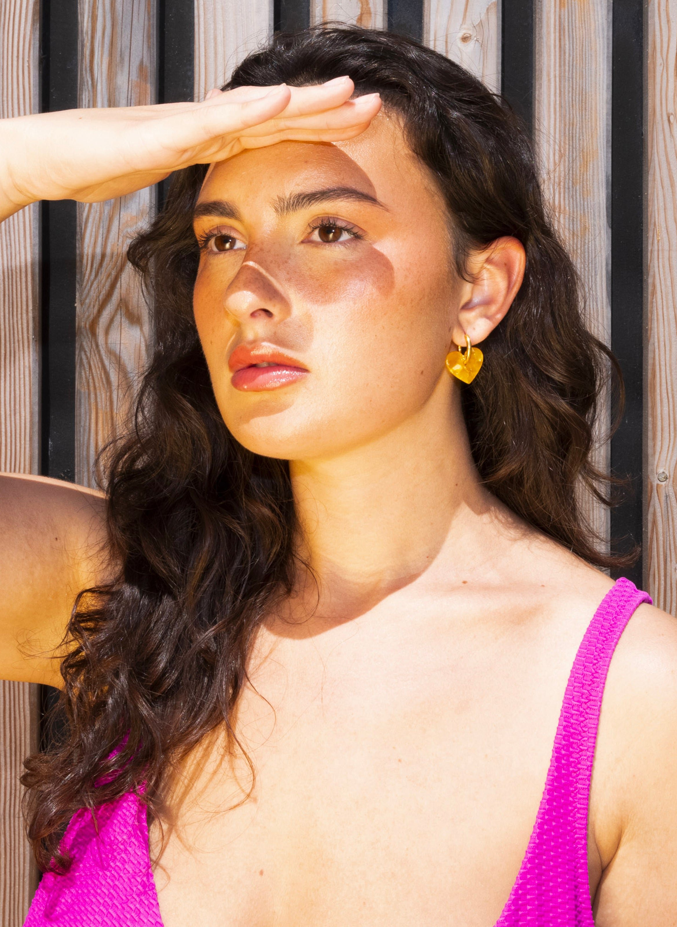 Boucles d'oreilles lova lova avec anneaux en acier inoxydable argenté KURAGE GINZA Orange