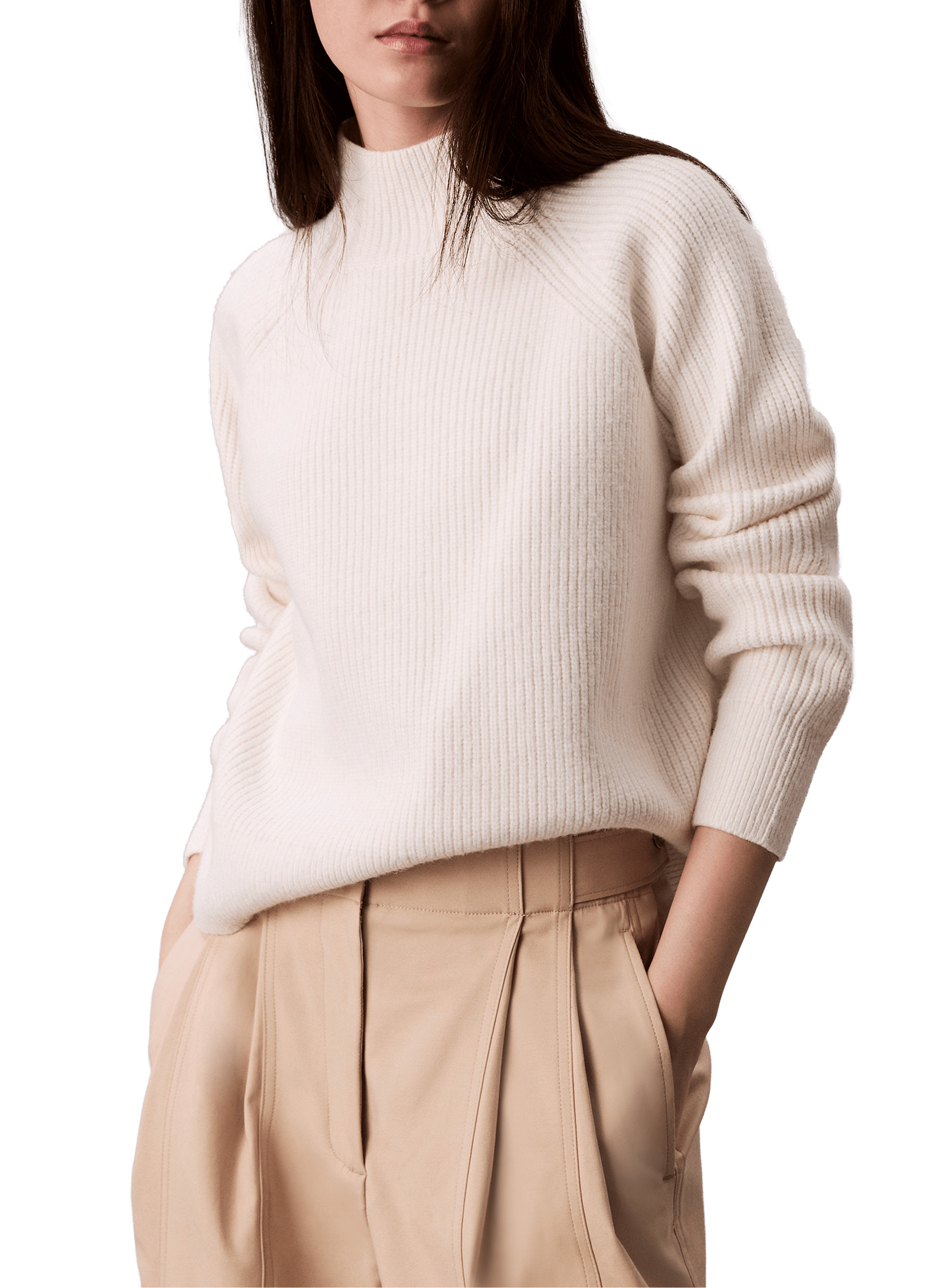 Pull col roulé  CALVIN KLEIN Beige