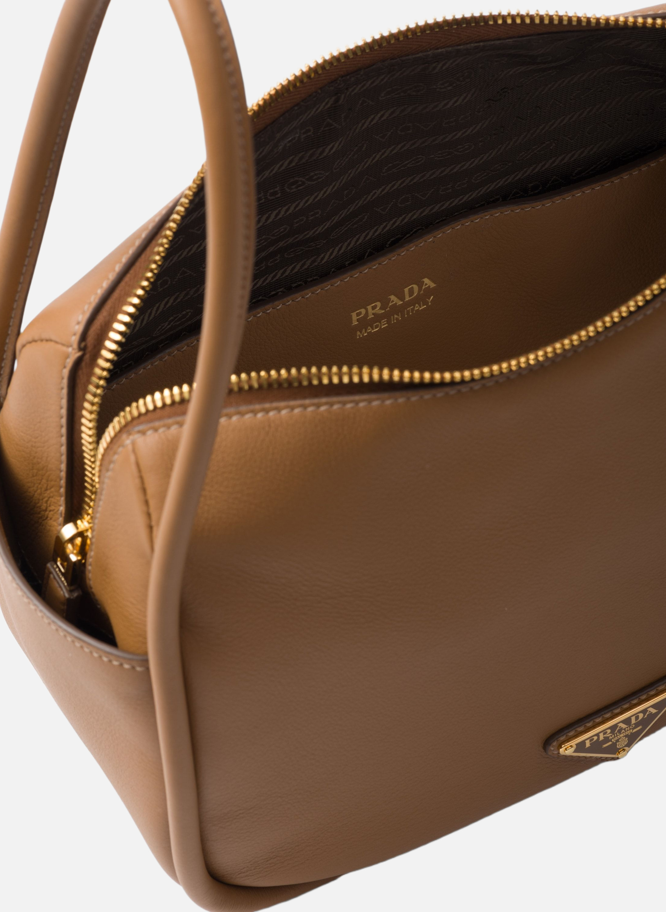 Sac à main prada darling en cuir PRADA Marron