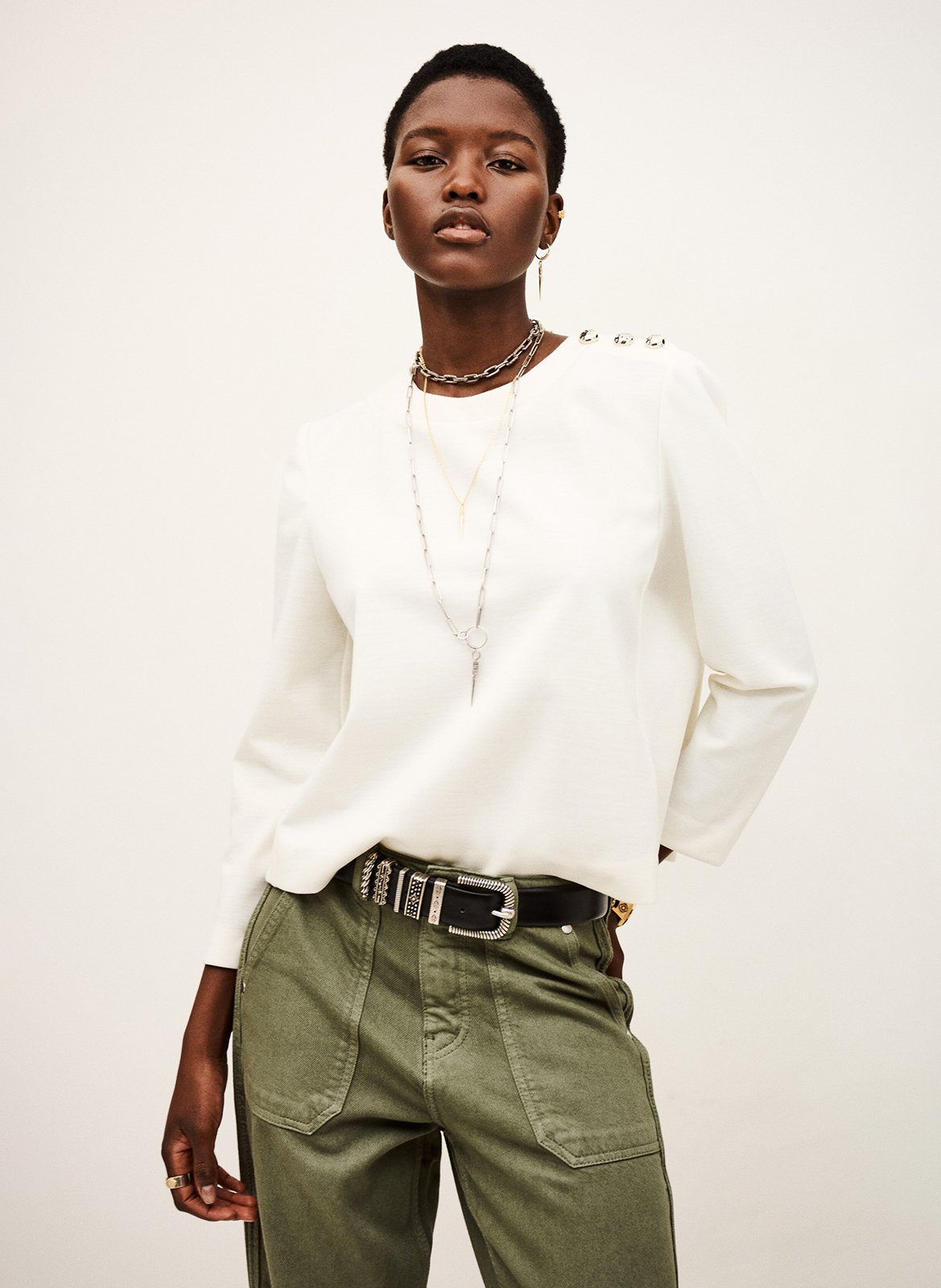 Top col rond marvy BA&SH Beige