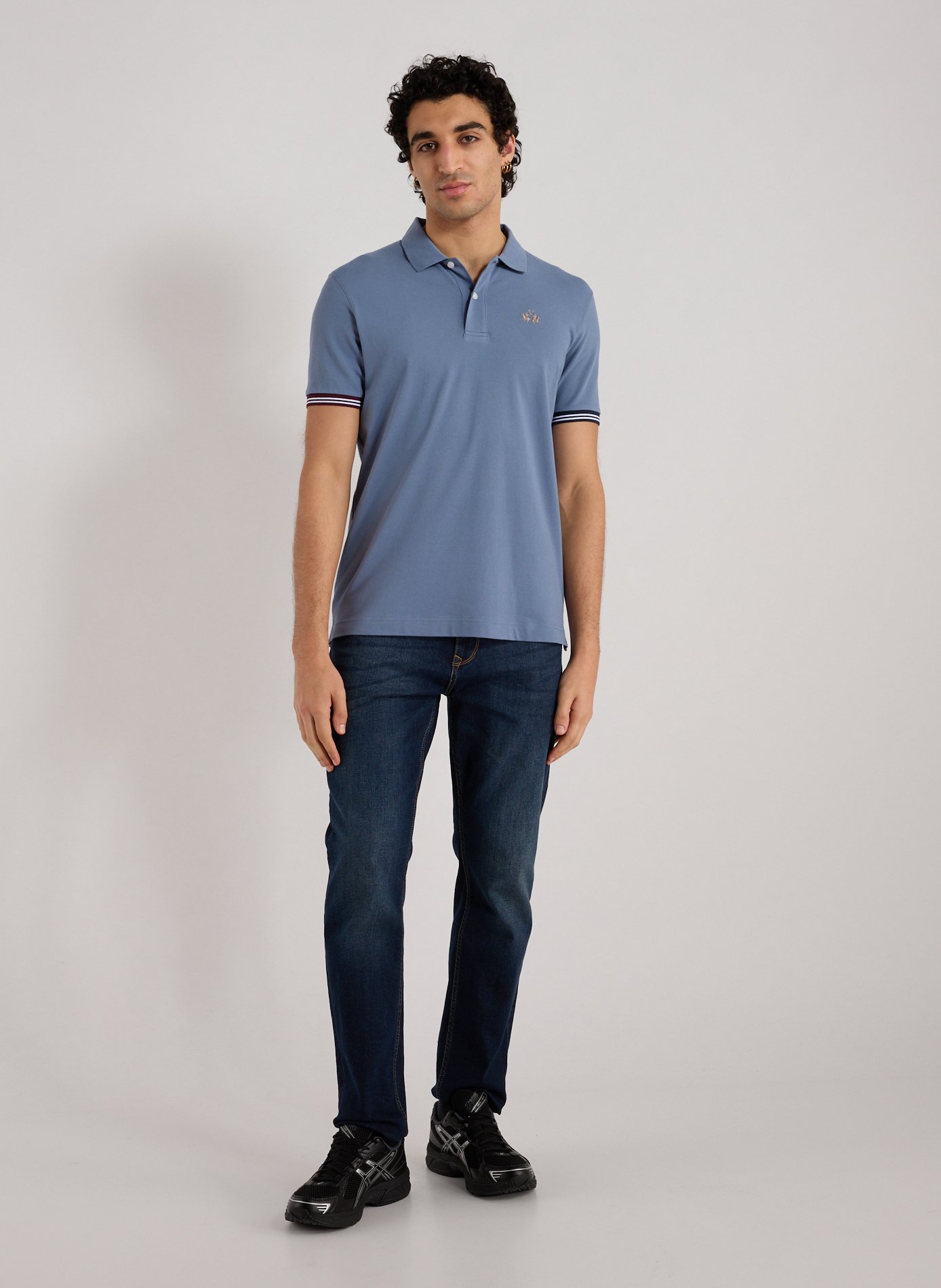 Polo droit en coton mélangé LA MARTINA Bleu