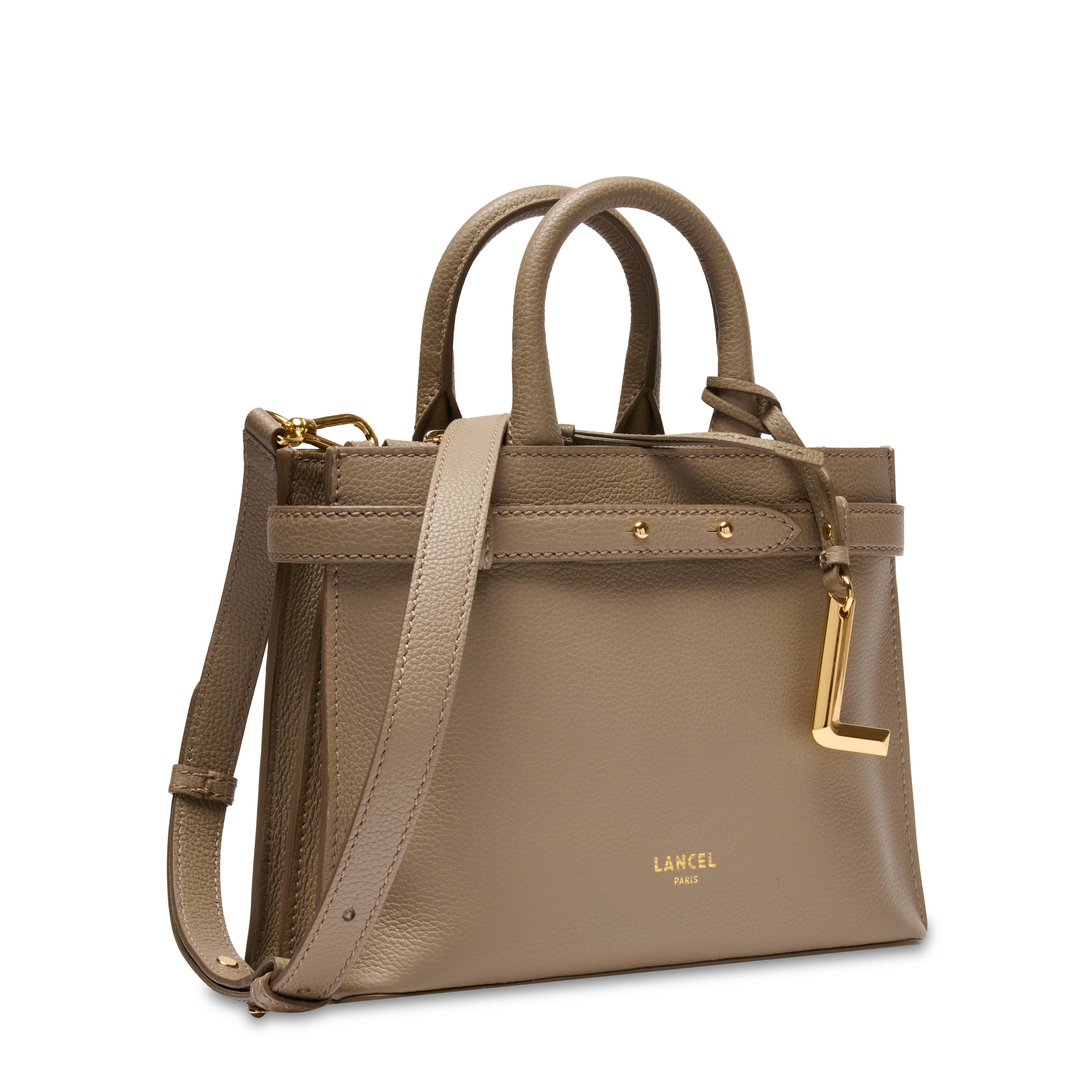 Sac carryall zippé s faubourg de lancel en cuir LANCEL Beige