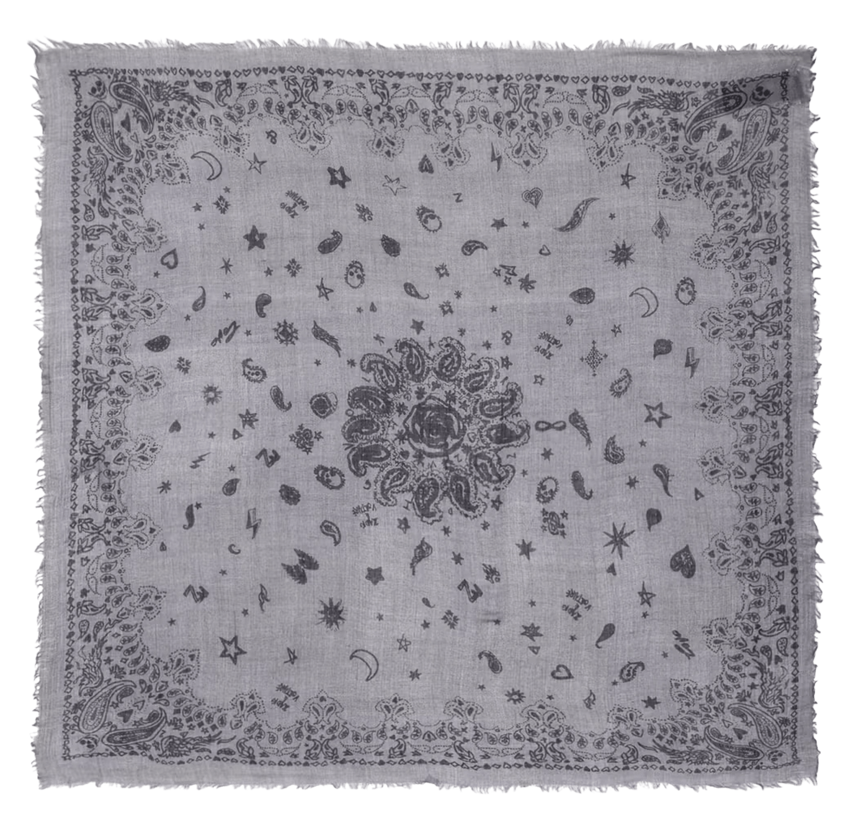 Foulard en cachemire imprimé nuage ZADIG&VOLTAIRE Gris