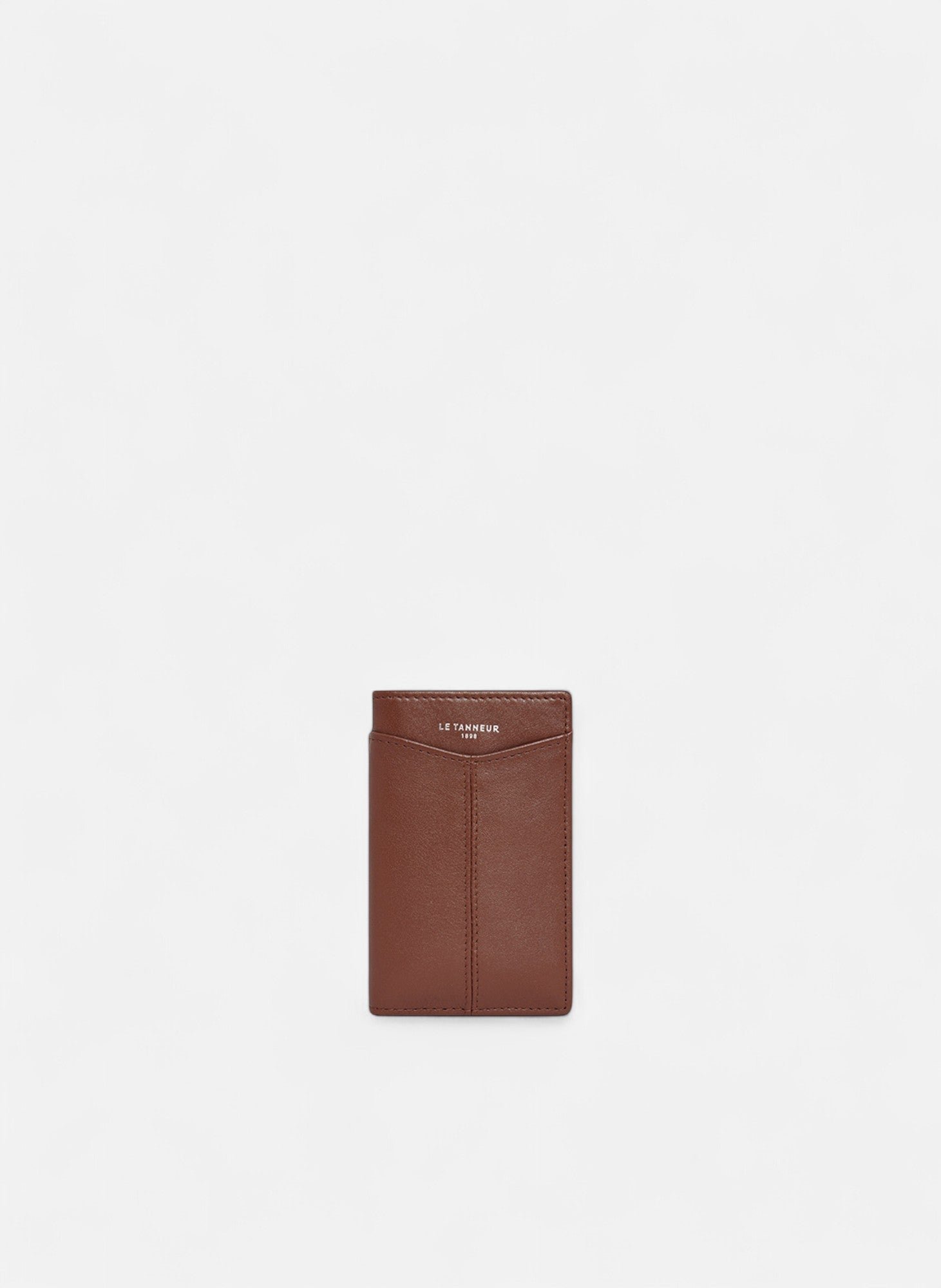 Porte cartes vertical charlotte en cuir lisse LE TANNEUR Marron