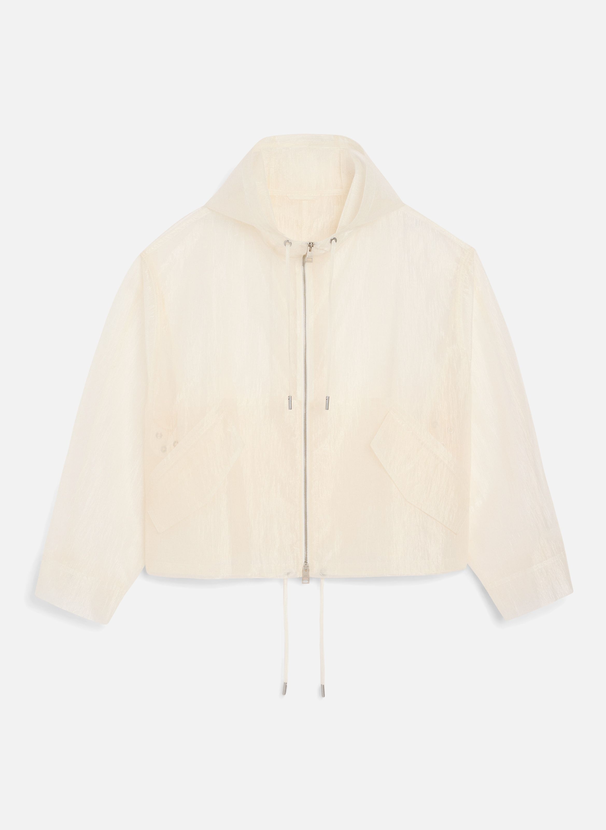 Coupe vent zippé en nylon AMI PARIS Blanc