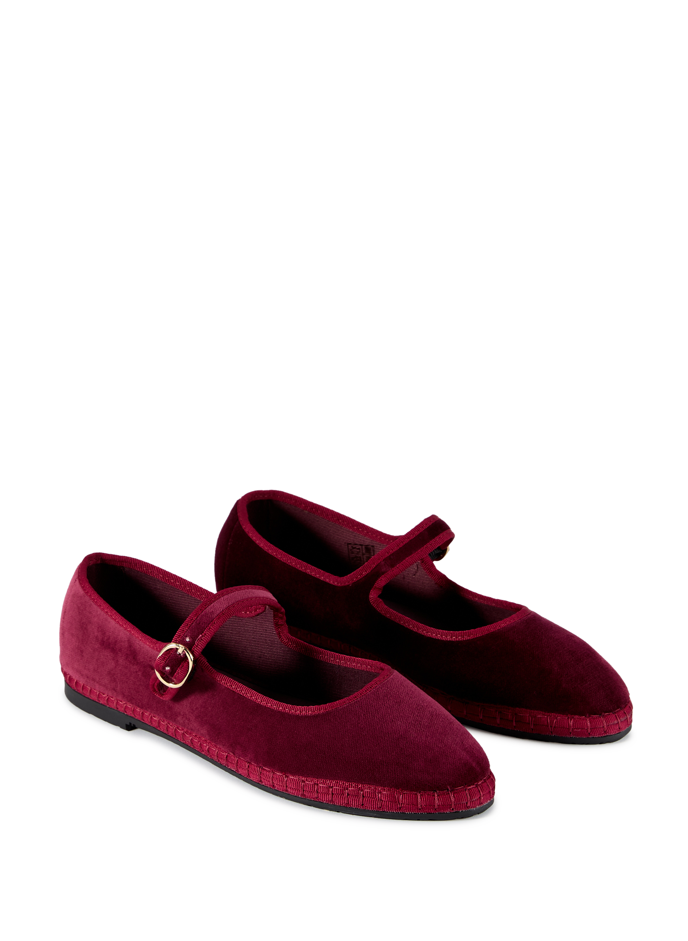 Ballerines velours à boucle métallique en coton mélangé FLABELUS Rouge