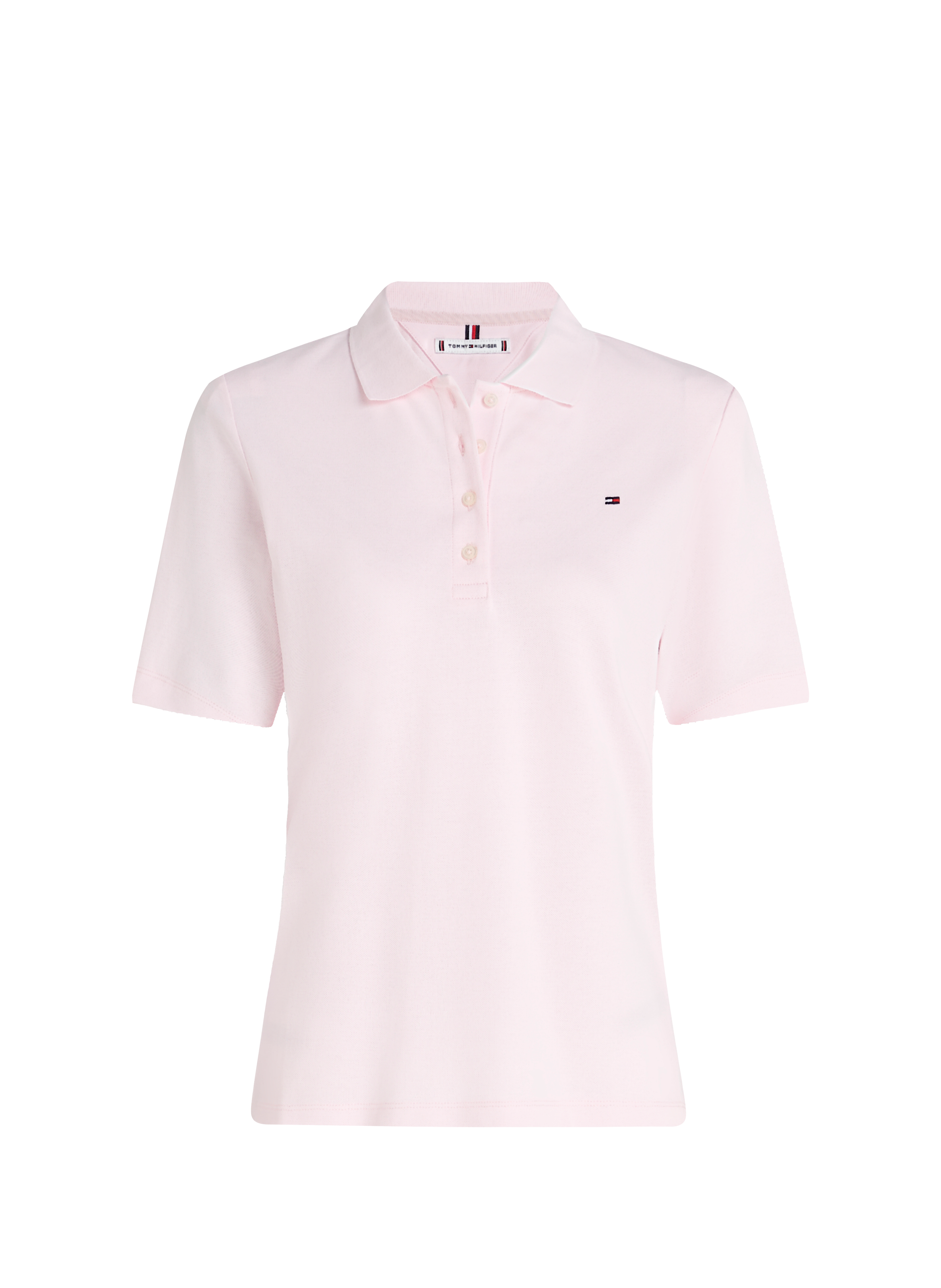 Polo droit en coton mélangé TOMMY HILFIGER Rose