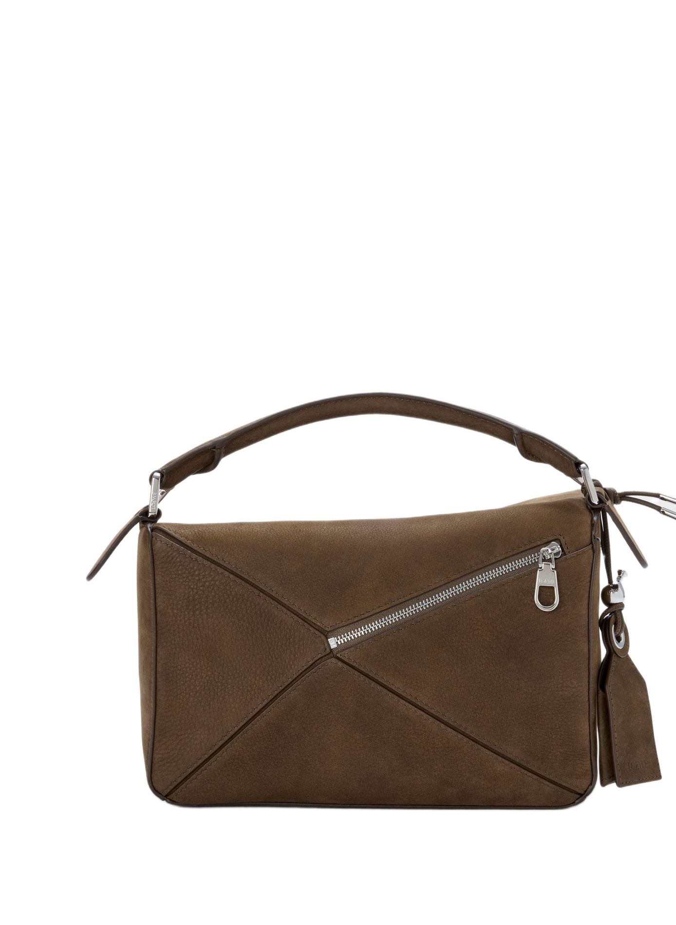 Petit sac Featherlight Puzzle en nubuck grainé Marron
