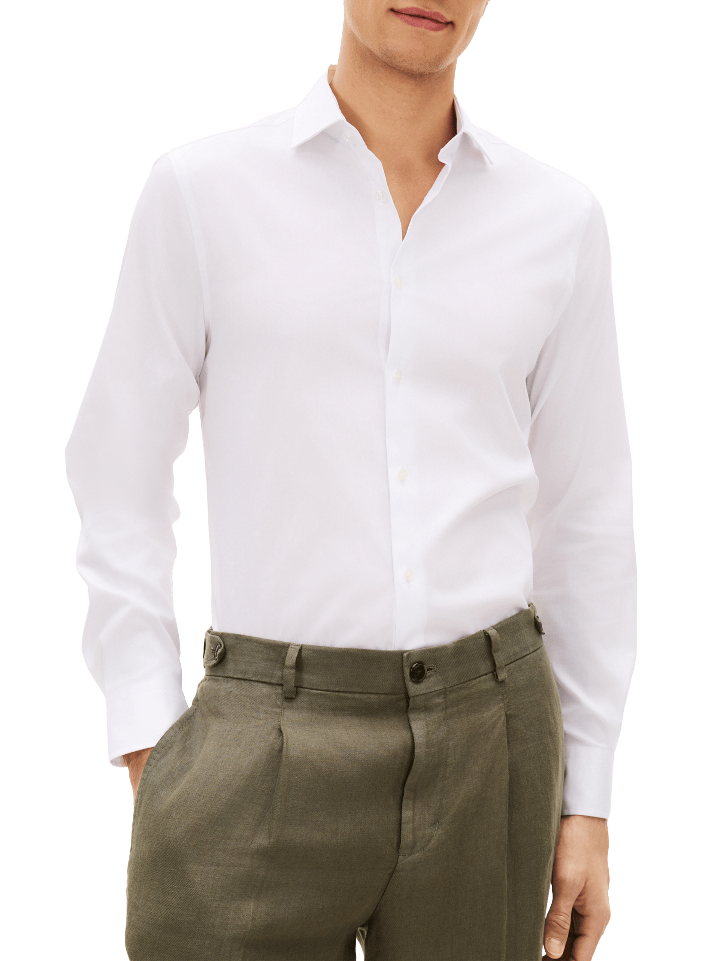 Straight cotton blend Shirt TOMMY HILFIGER White