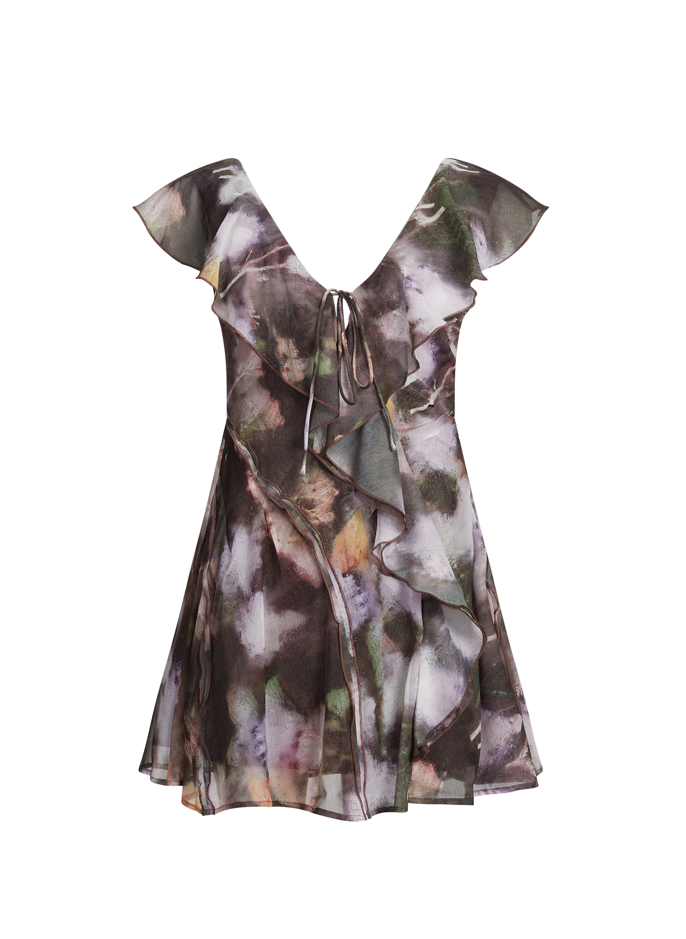 Robe courte sans manches imprimée à volantsTsrikke TOPSHOP Purple