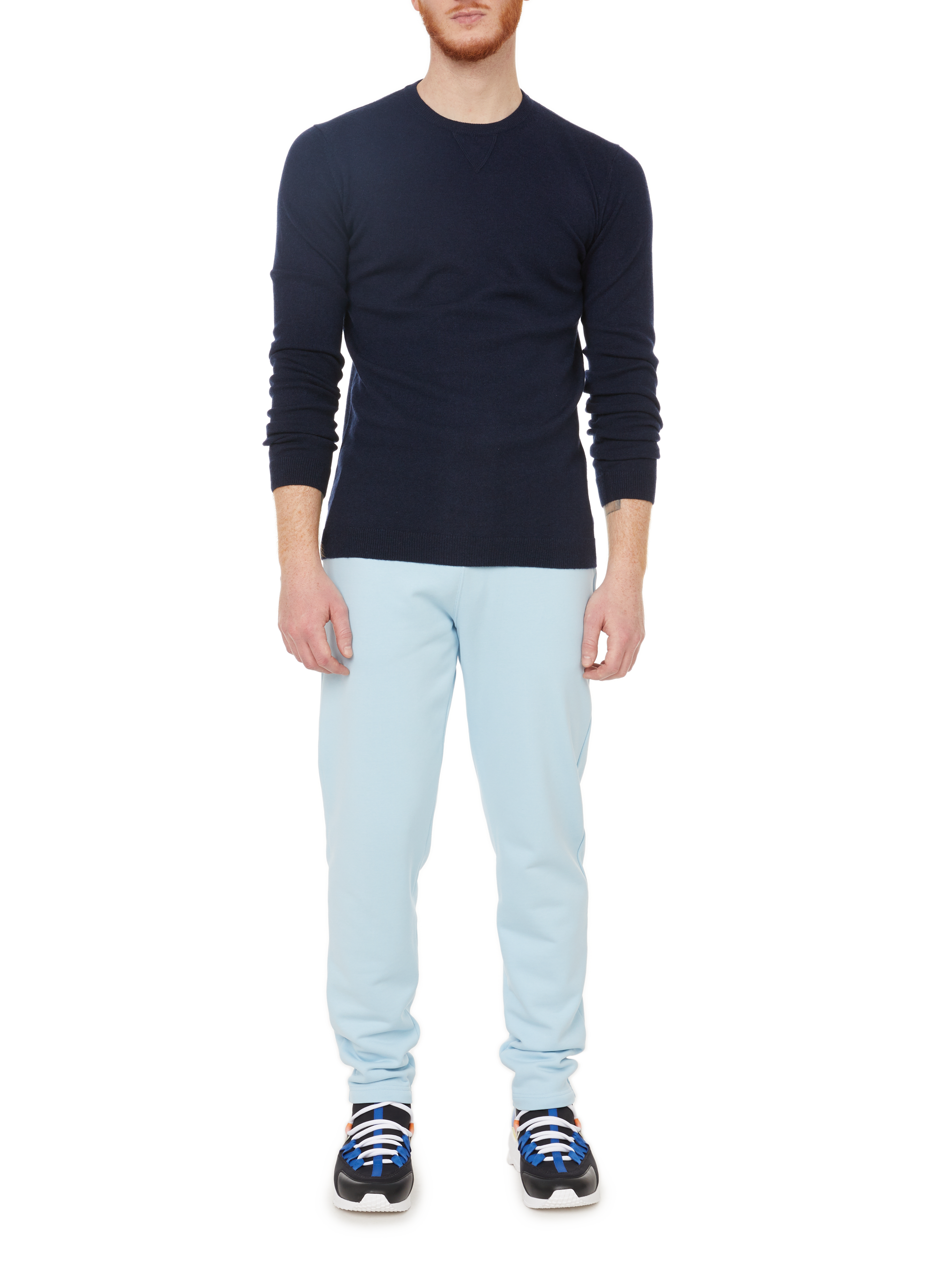 Pull col rond en cachemire AU PRINTEMPS PARIS Bleu