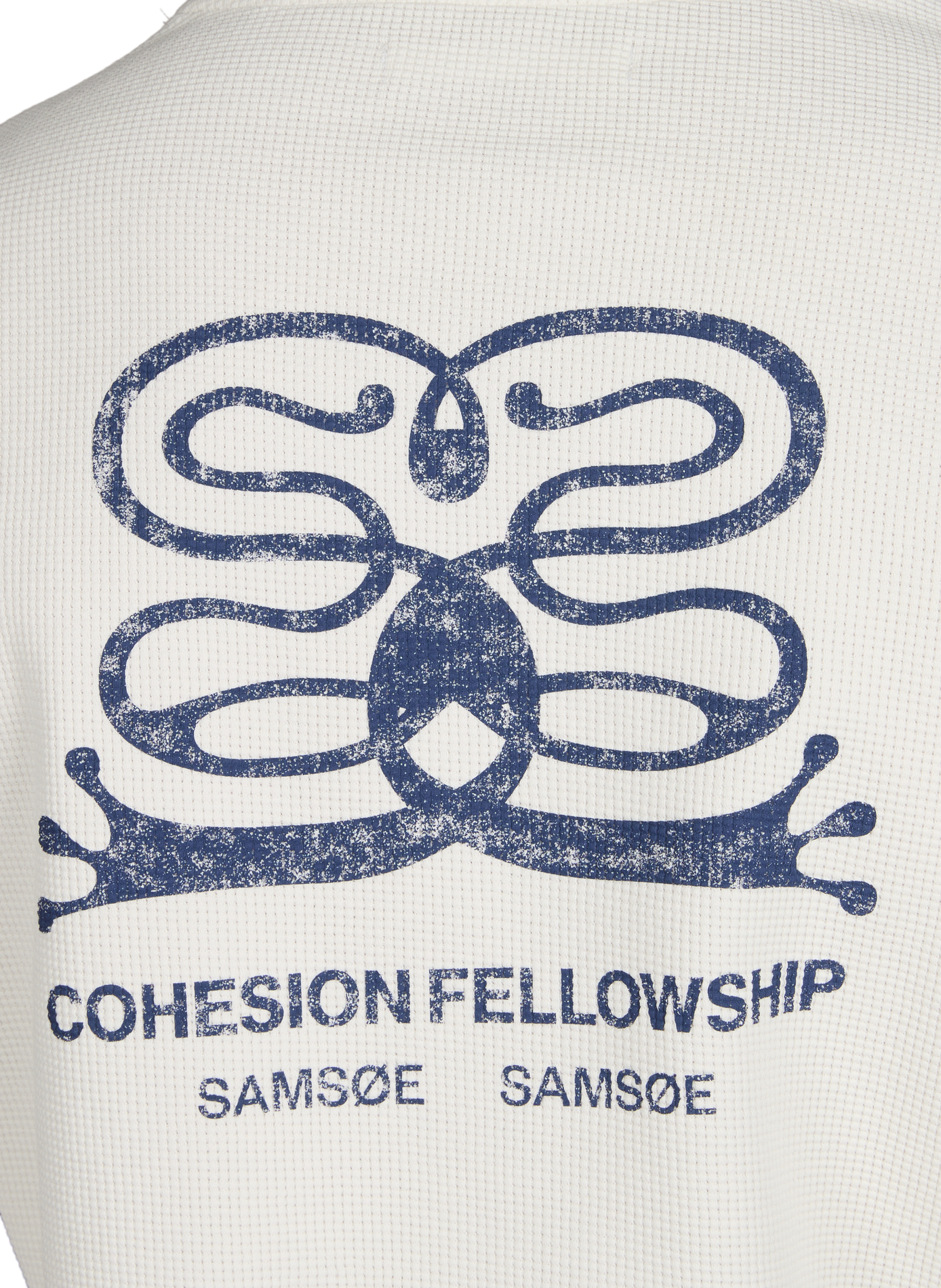 Printed T-shirt in blended organic piqué cotton SAMSOE SAMSOE Beige