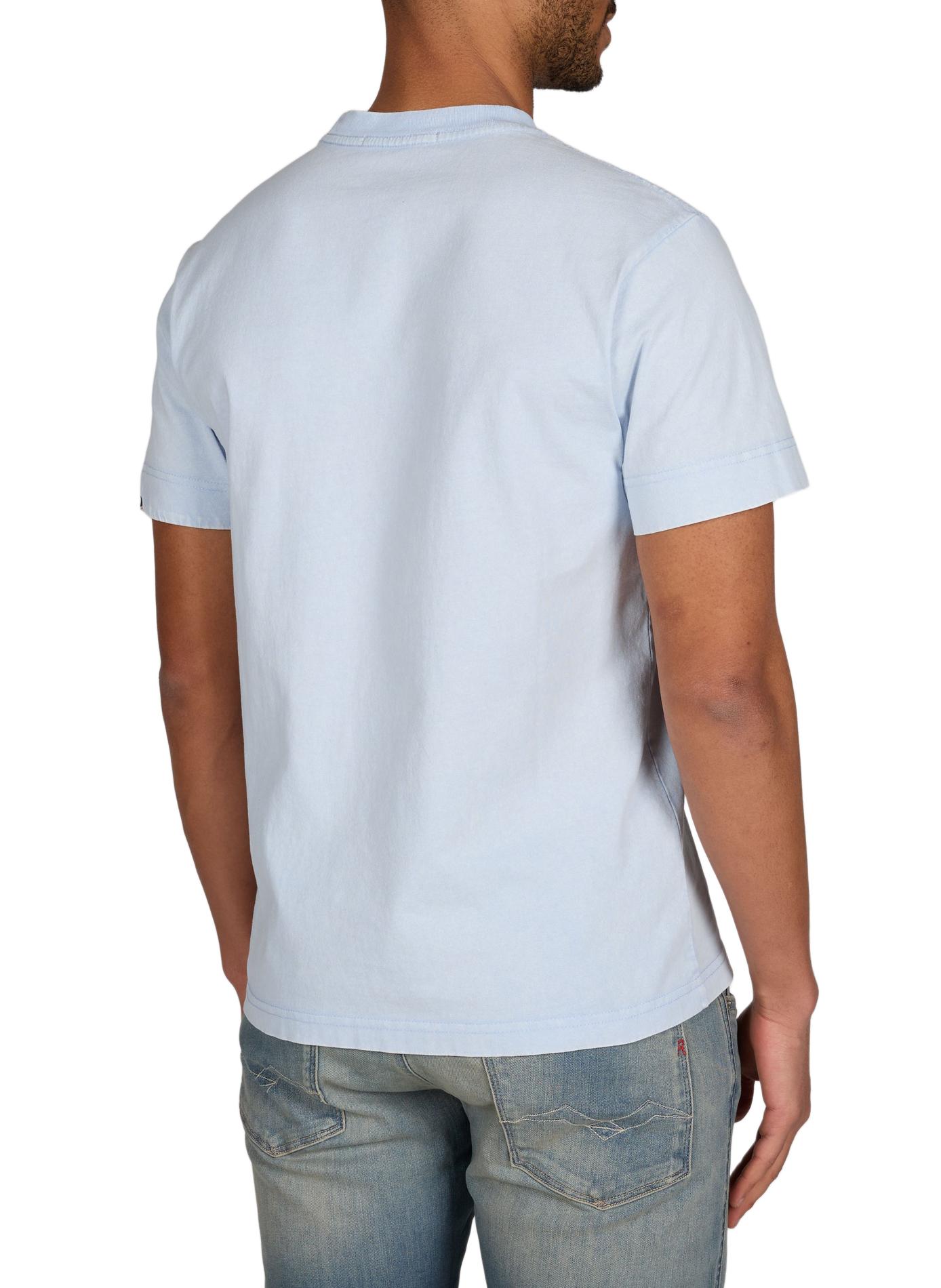 Straight round neck cotton t-shirt REPLAY Blue