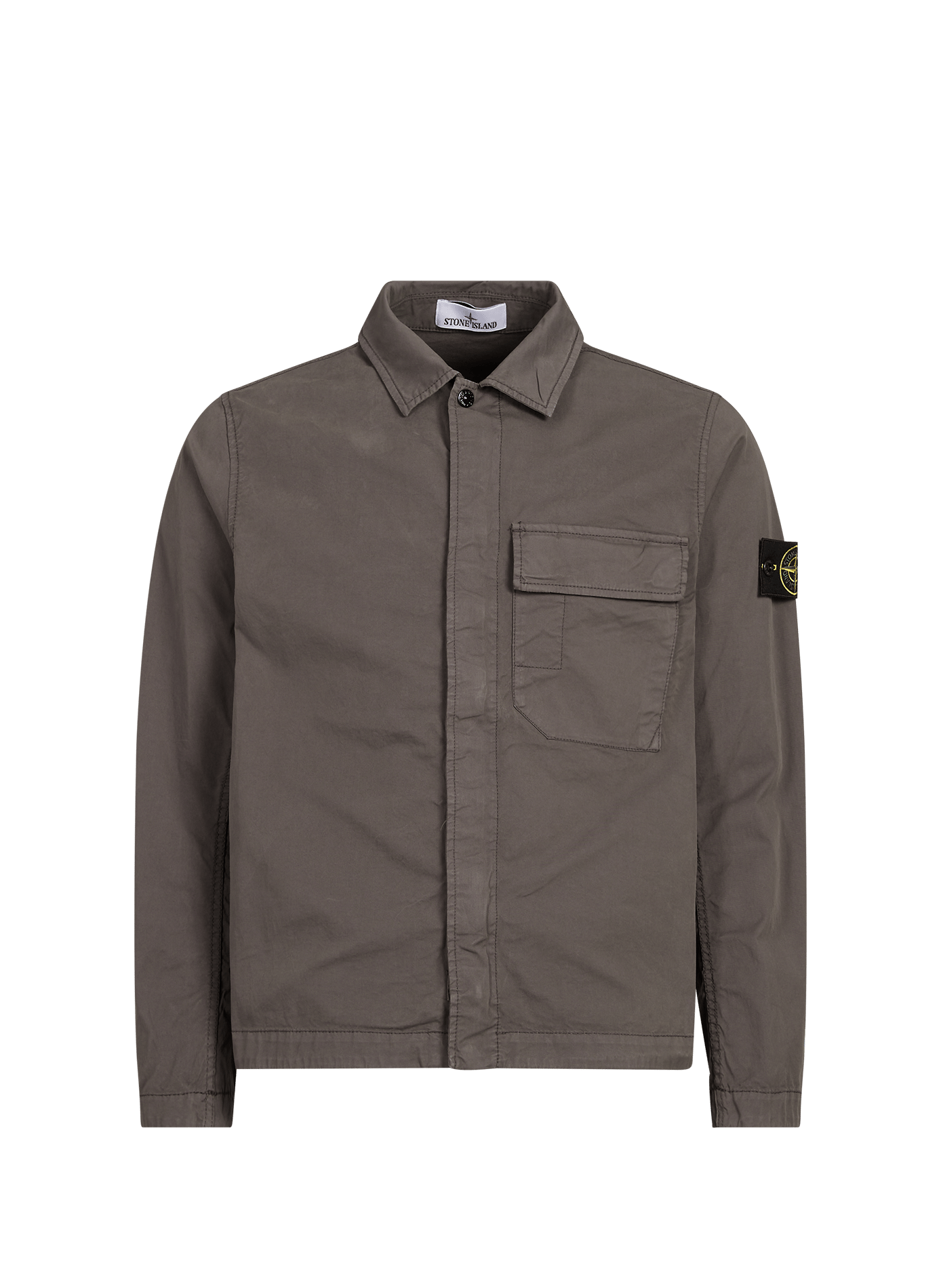 Veste droite col classique en coton mélangé STONE ISLAND Grey