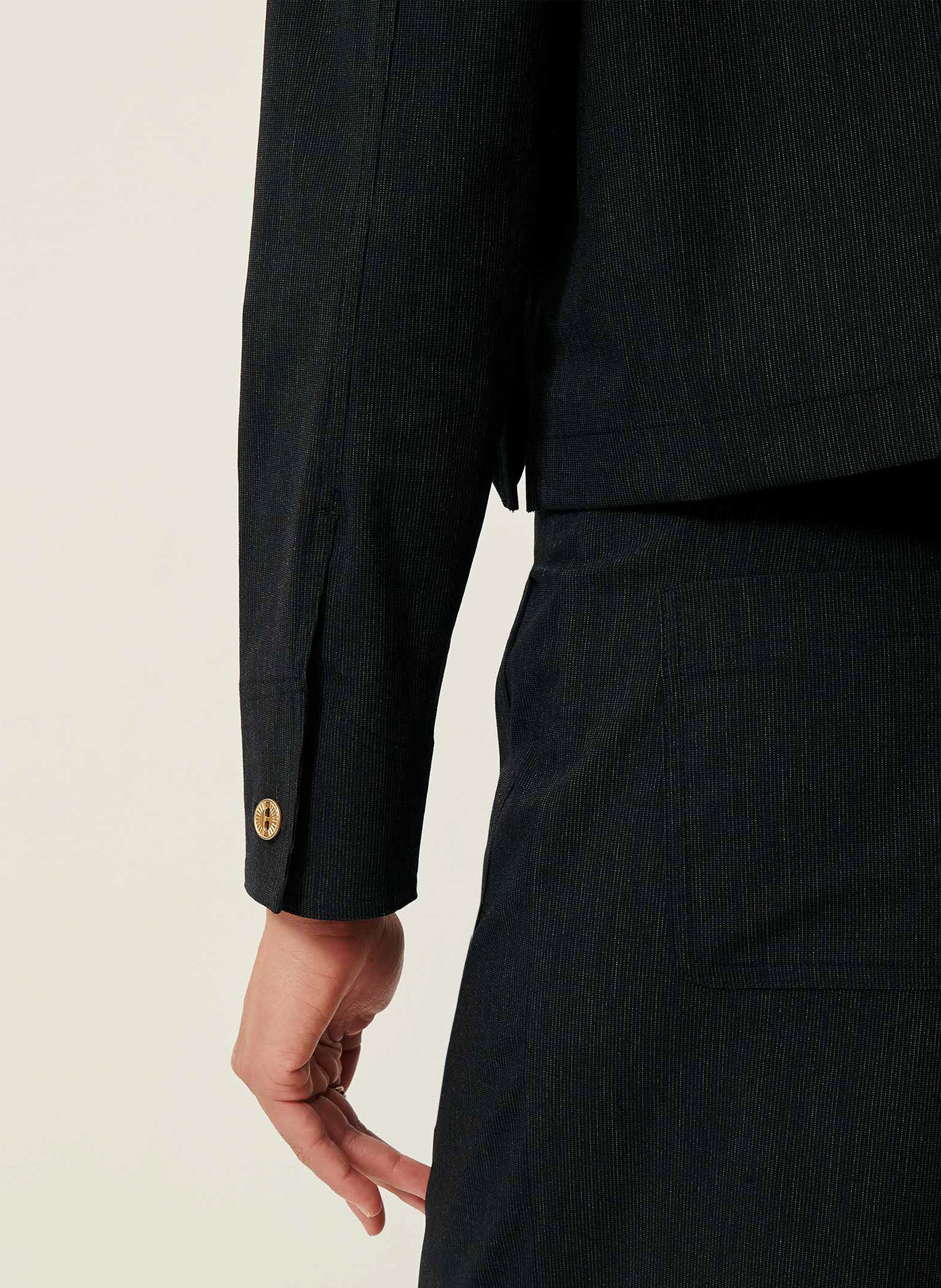 Surchemise droite col classique en coton et lin mélangé notteri SESSUN Gris