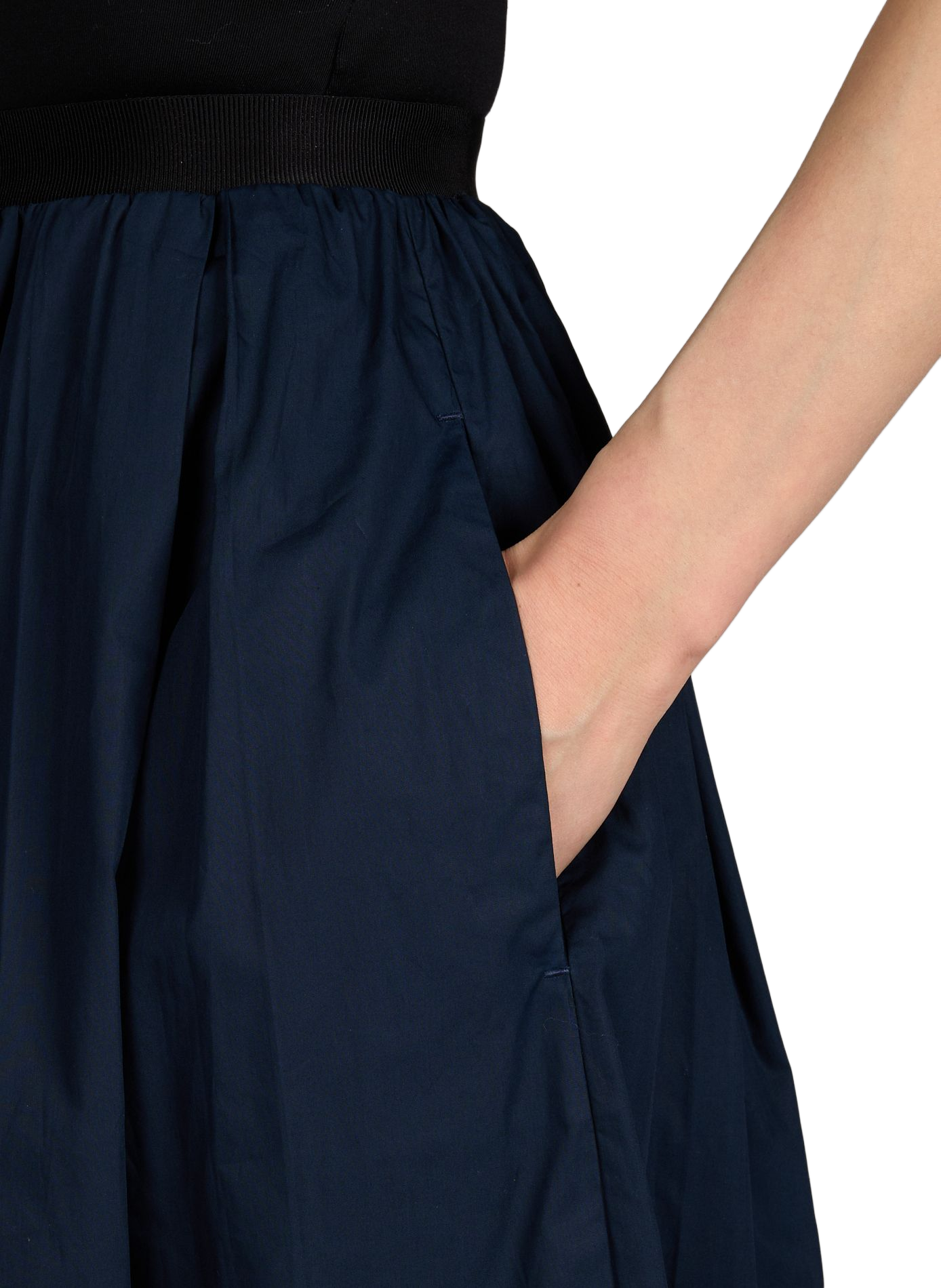 Jupe midi plissée Leda en coton TELA Bleu