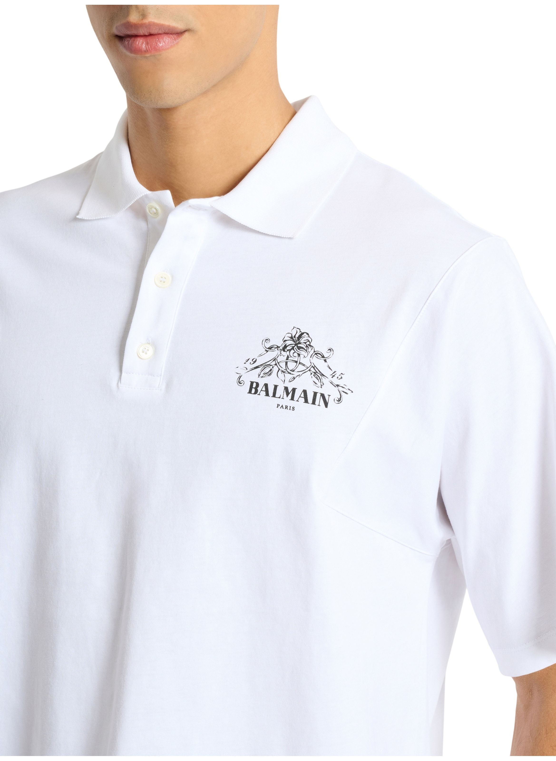 Polo balmain vine imprimé BALMAIN Blanc