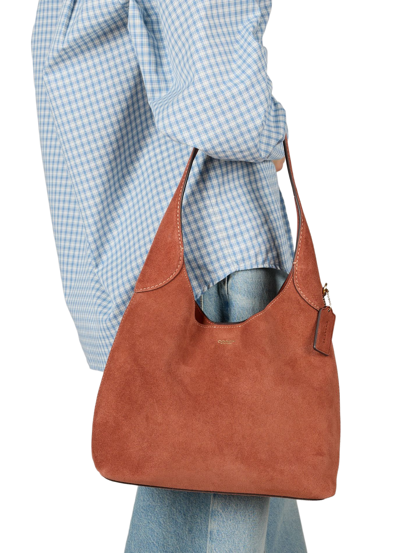 Sac épaule Brooklyn 28 en cuir COACH Marron