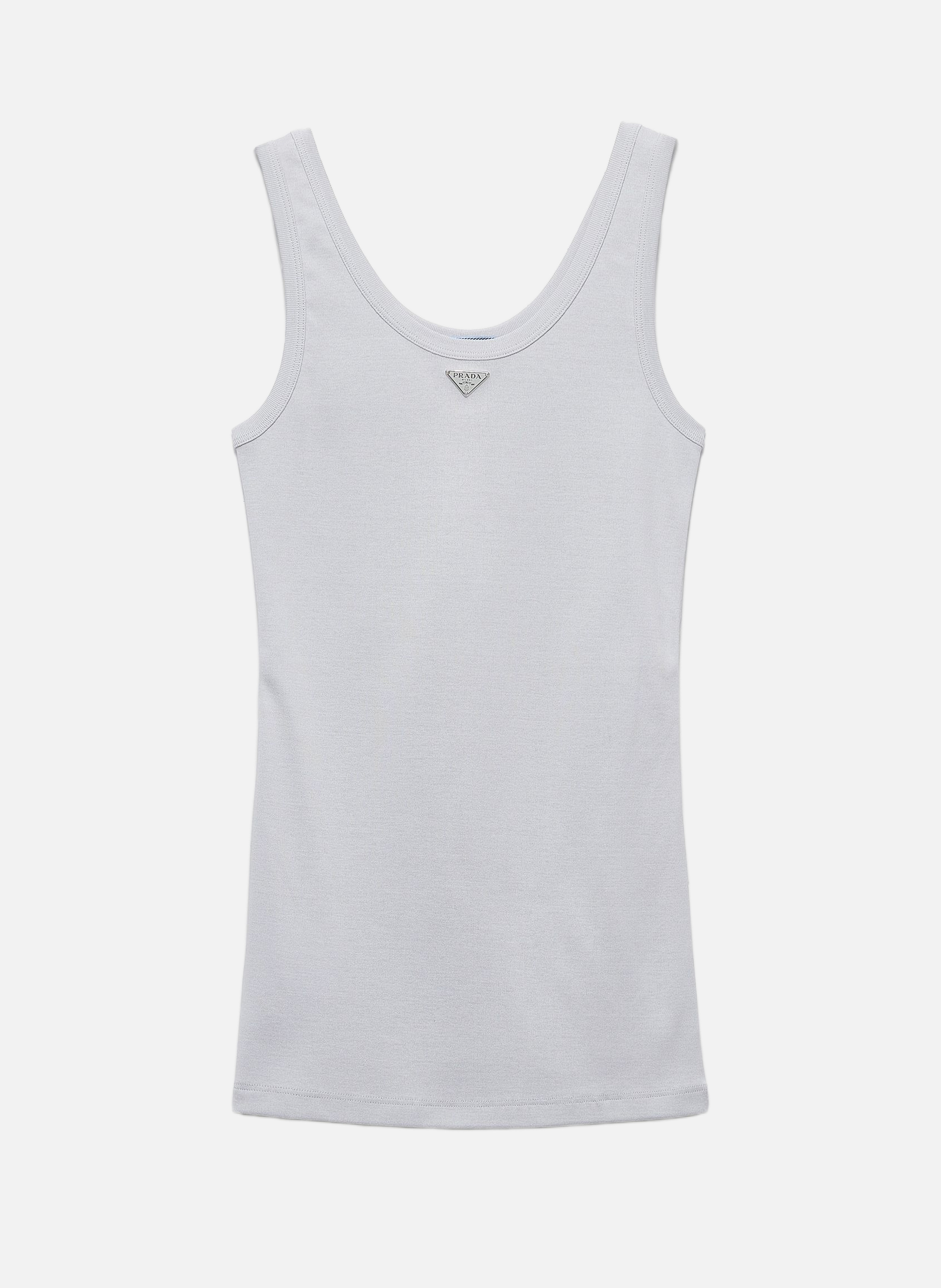 Débardeur en maille côtelée PRADA Gris