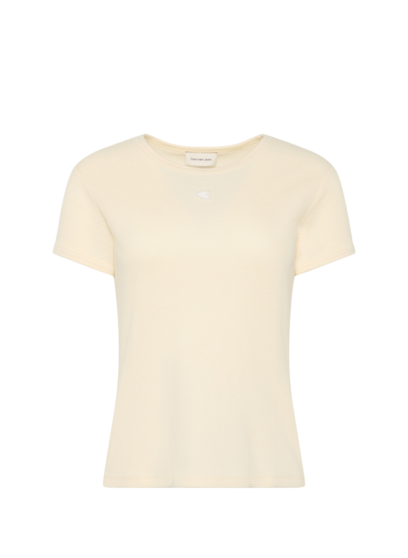 T-shirt gaufré en coton mélangé CALVIN KLEIN Jaune