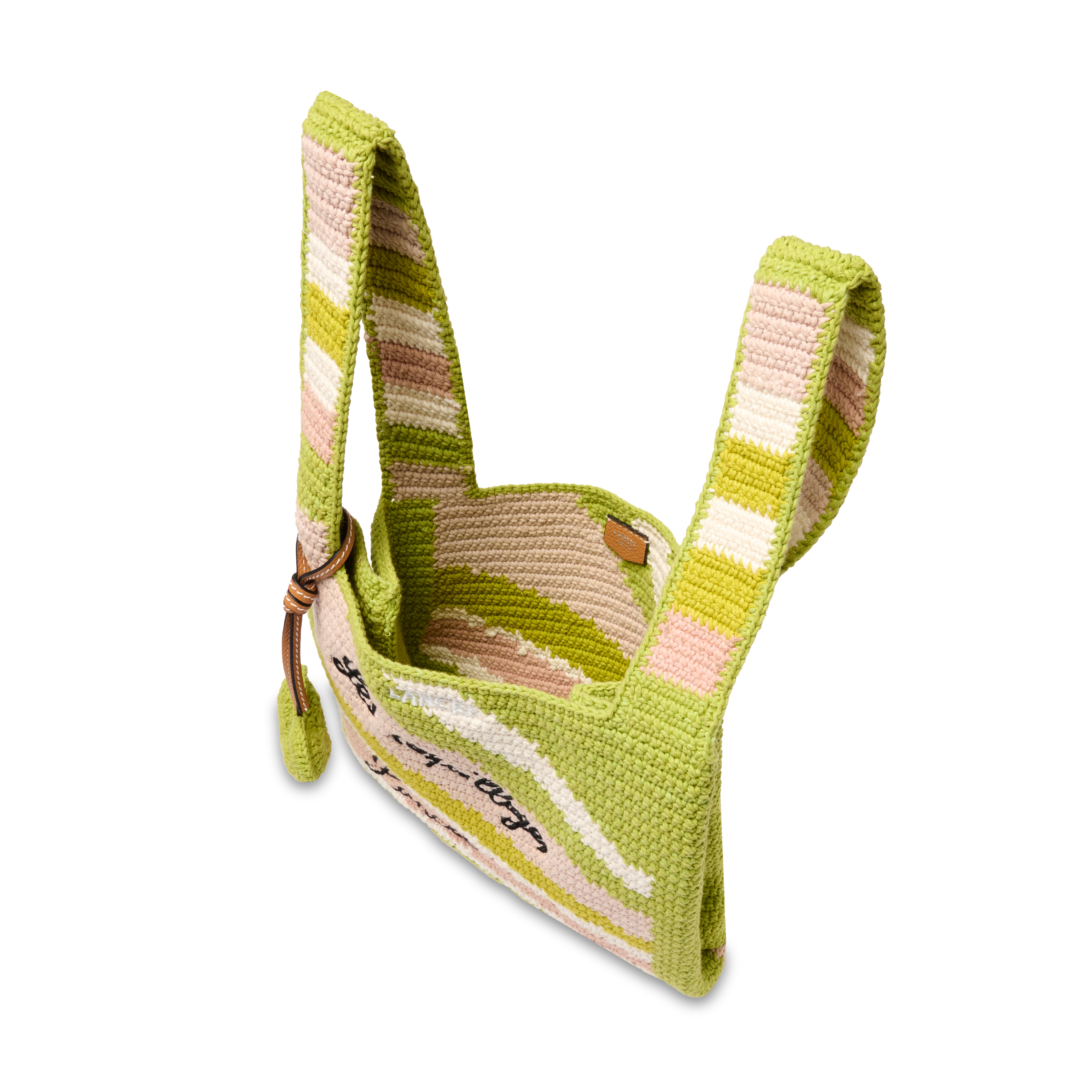 Shopper bag summer mania medium by lancel in cotton LANCEL Yellow