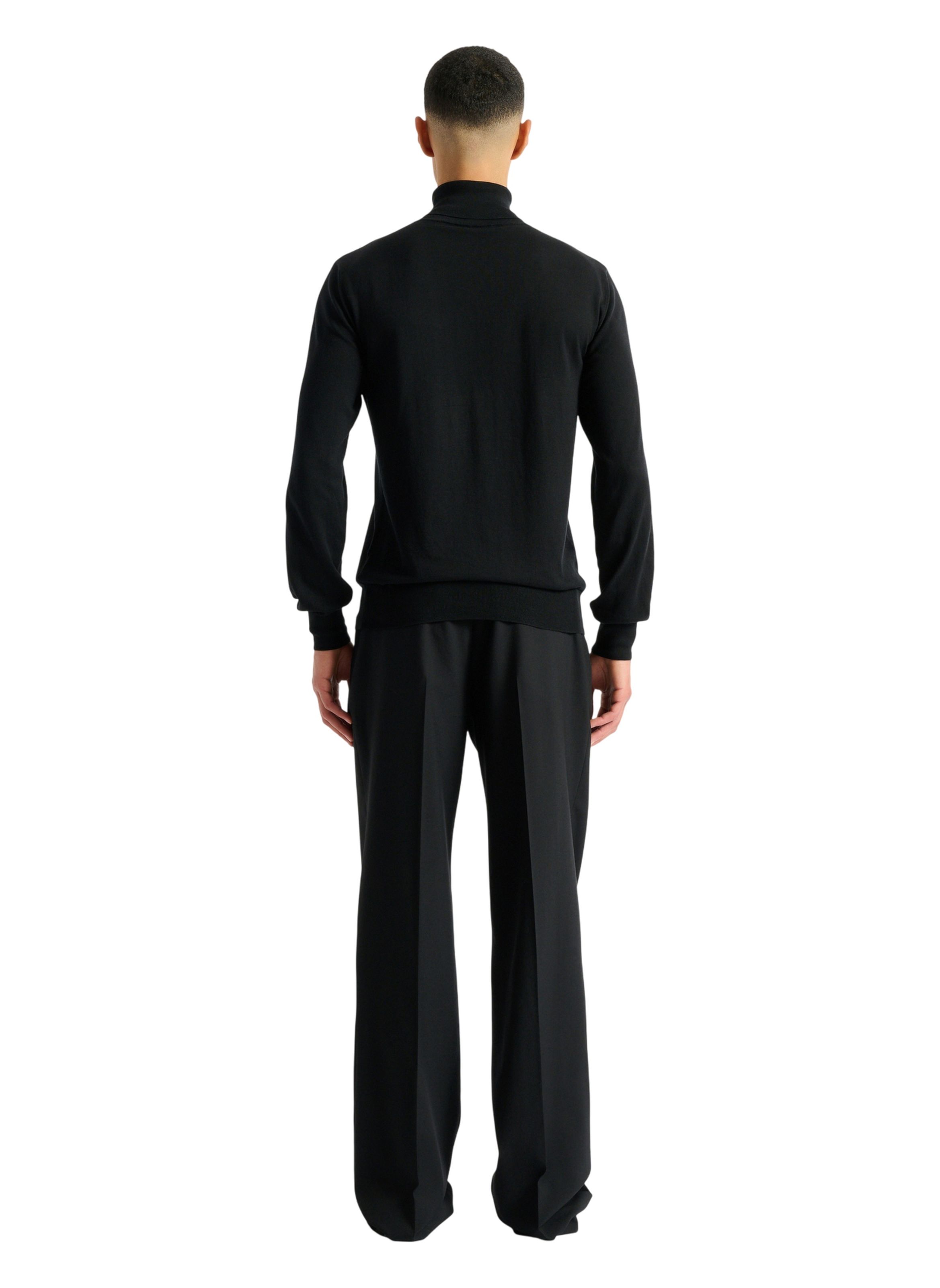 Pull pb à col roulé en coton et soie BALMAIN Noir