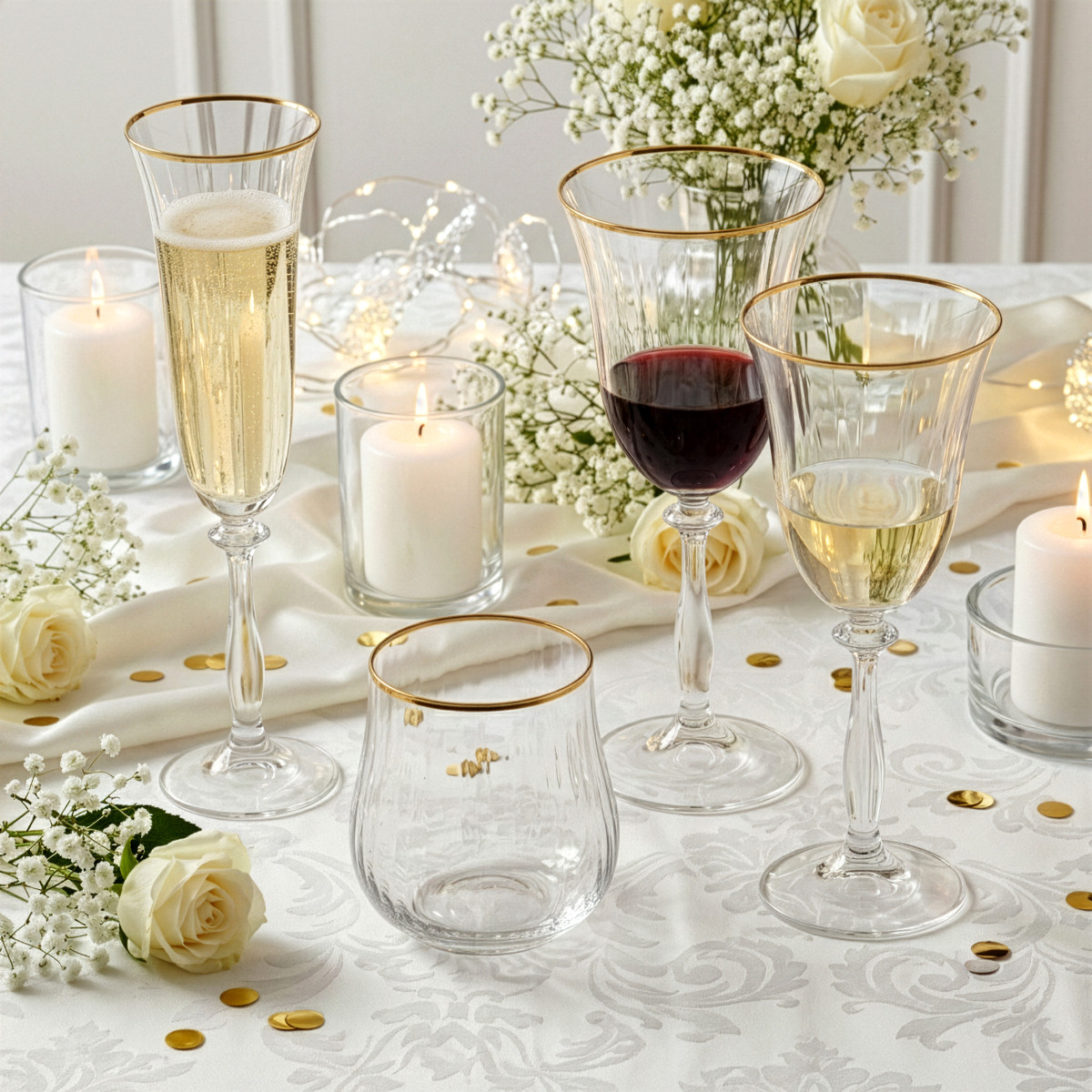 Altesse - lot de 6 verres à pied 25 cl MEDARD DE NOBLAT Doré