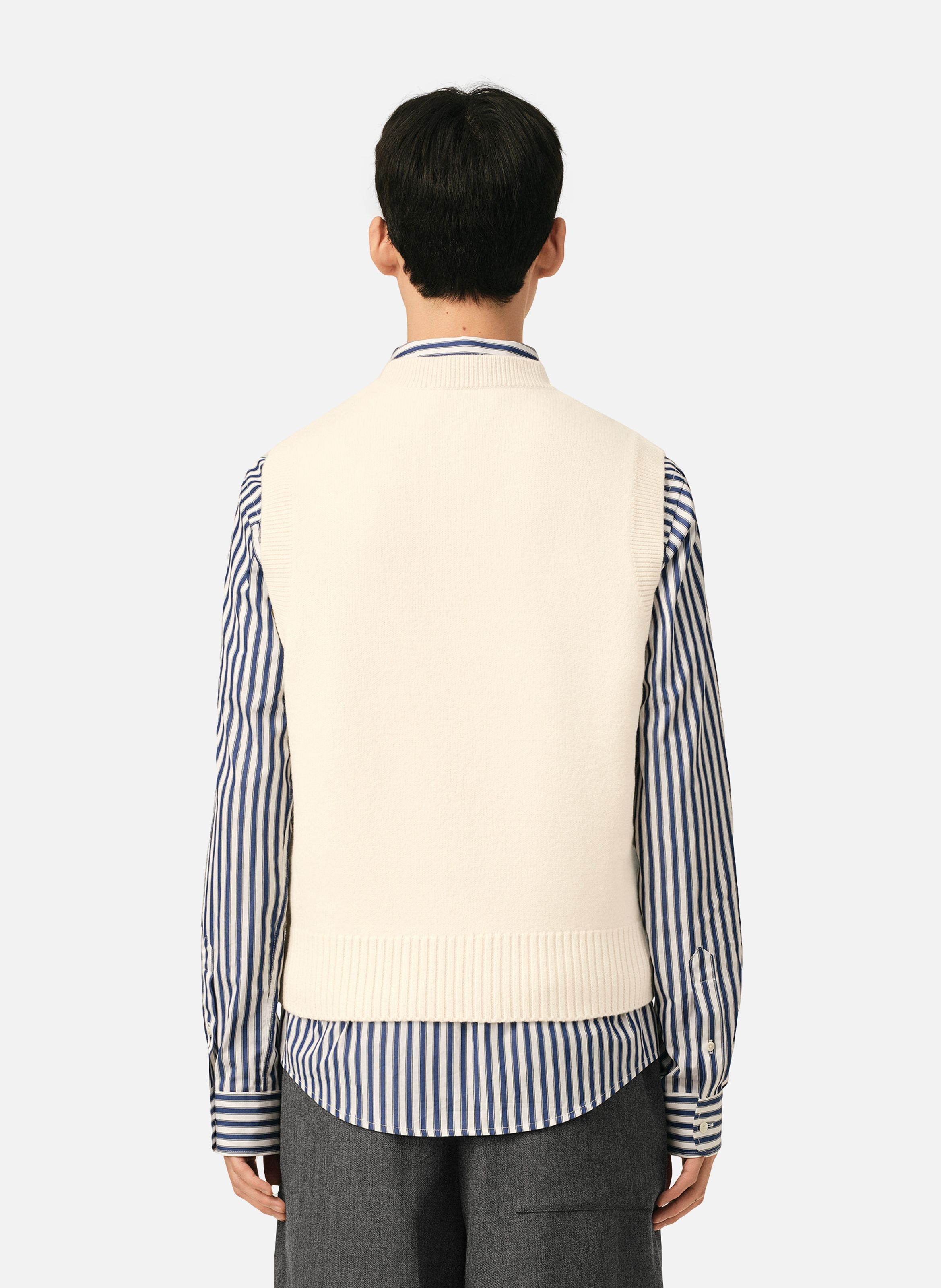 Pull unisexe en laine sans manches ami de coeur AMI PARIS Blanc