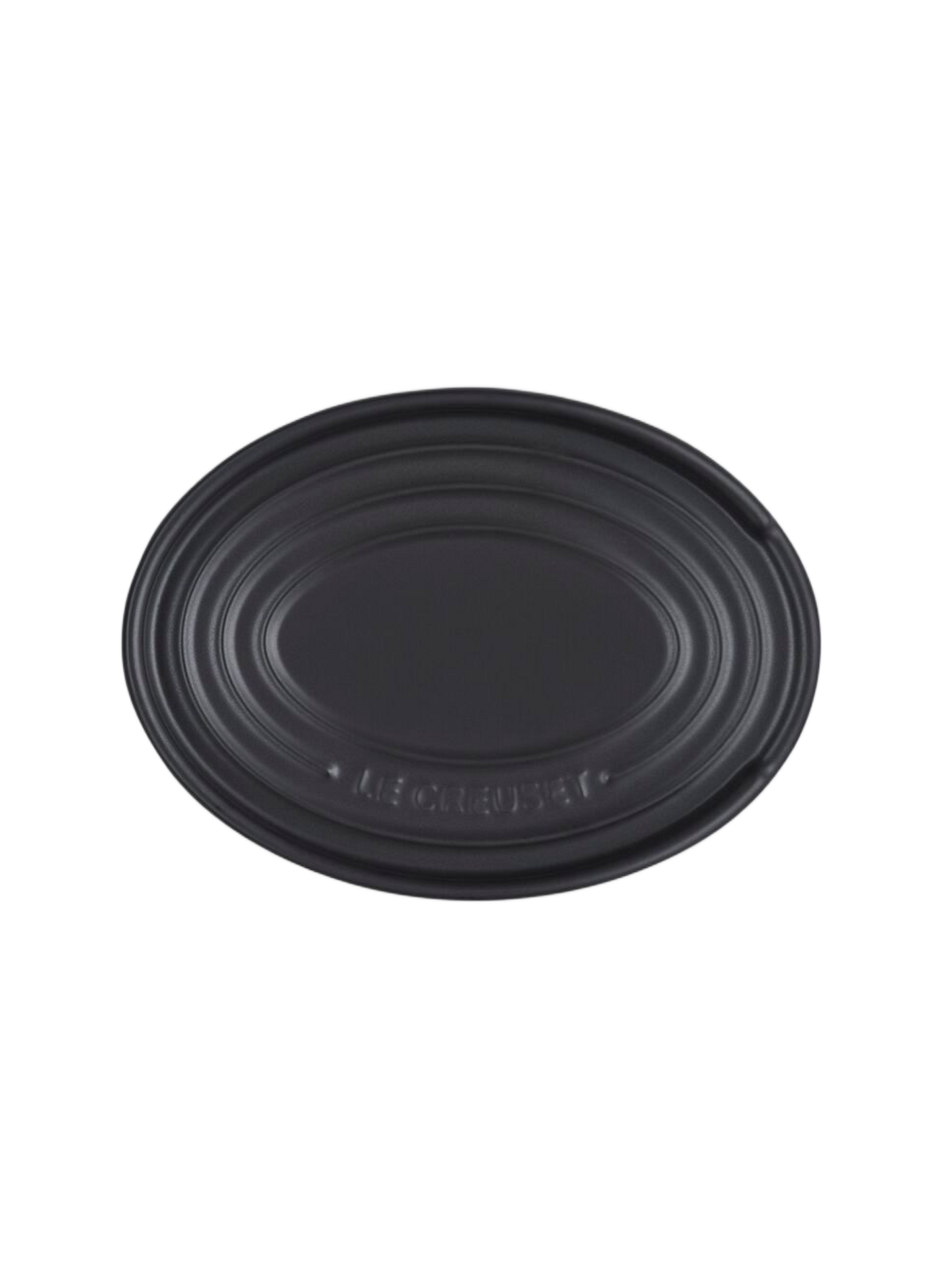 Löffelablage aus Keramik in ovaler Form | Schwarz LE CREUSET Haus